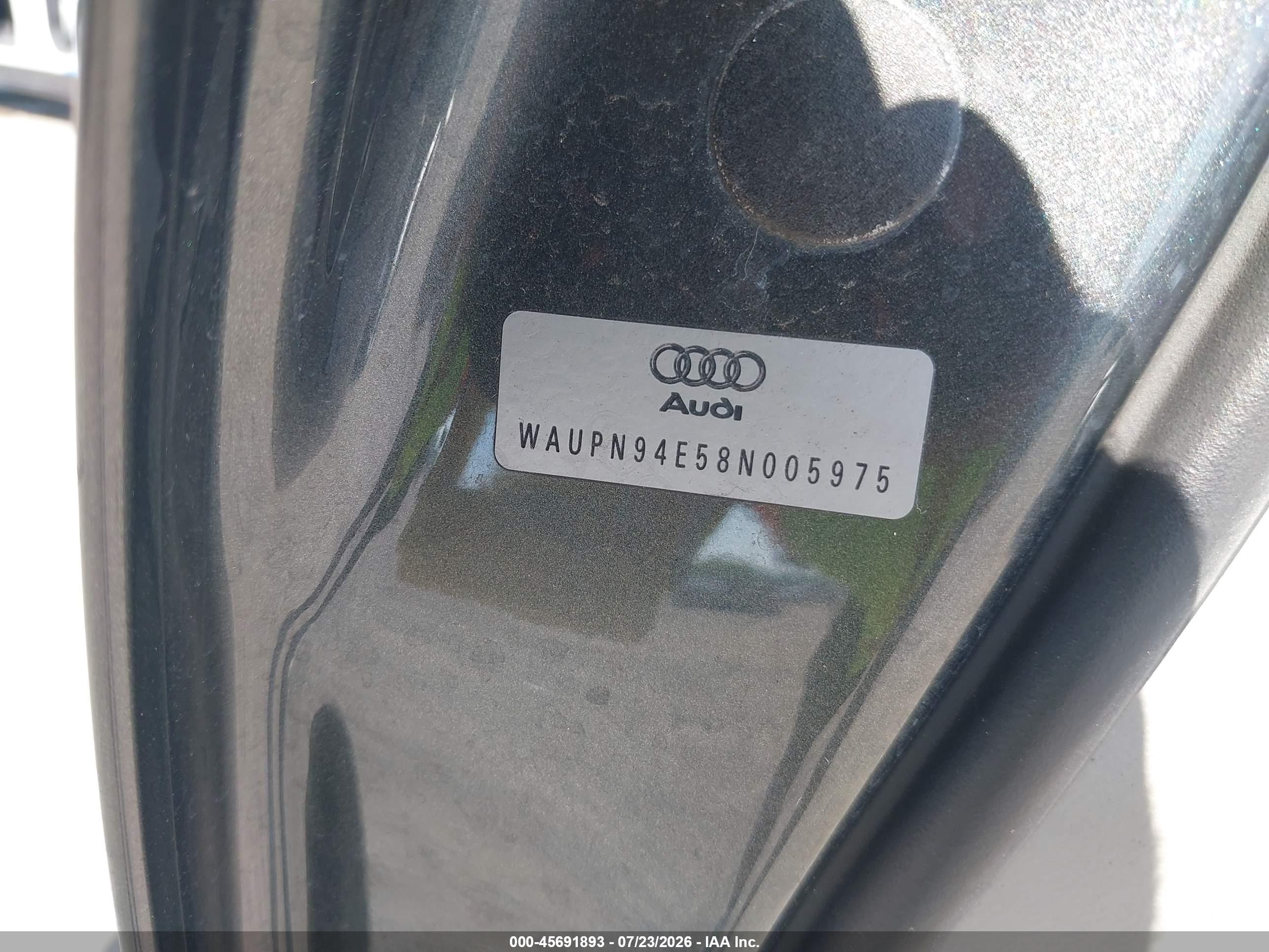 2008 Audi S8 5.2 Blue vin: WAUPN94E58N005975