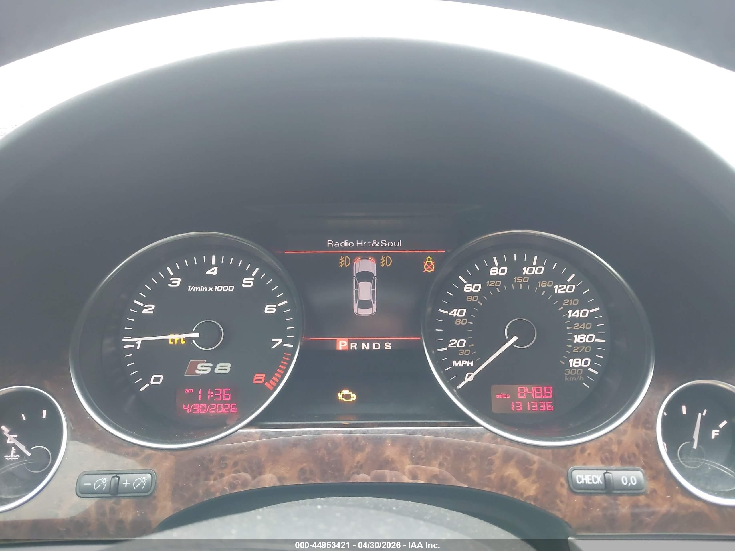 2008 Audi S8 5.2 Black vin: WAUPN94E68N002941