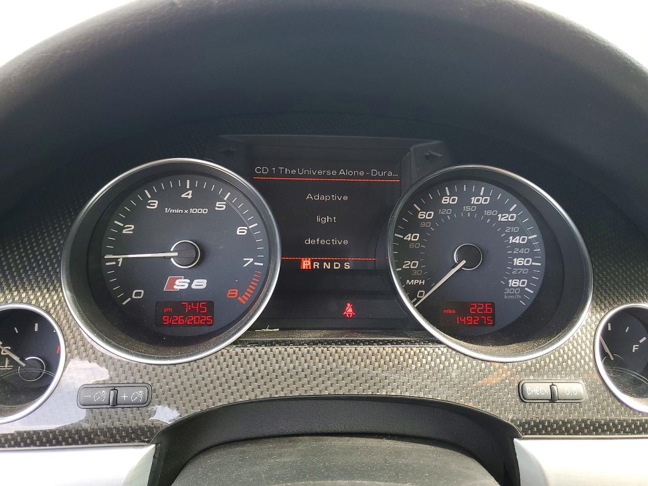 2009 Audi S8 Quattro Black vin: WAUPN94E69N003394