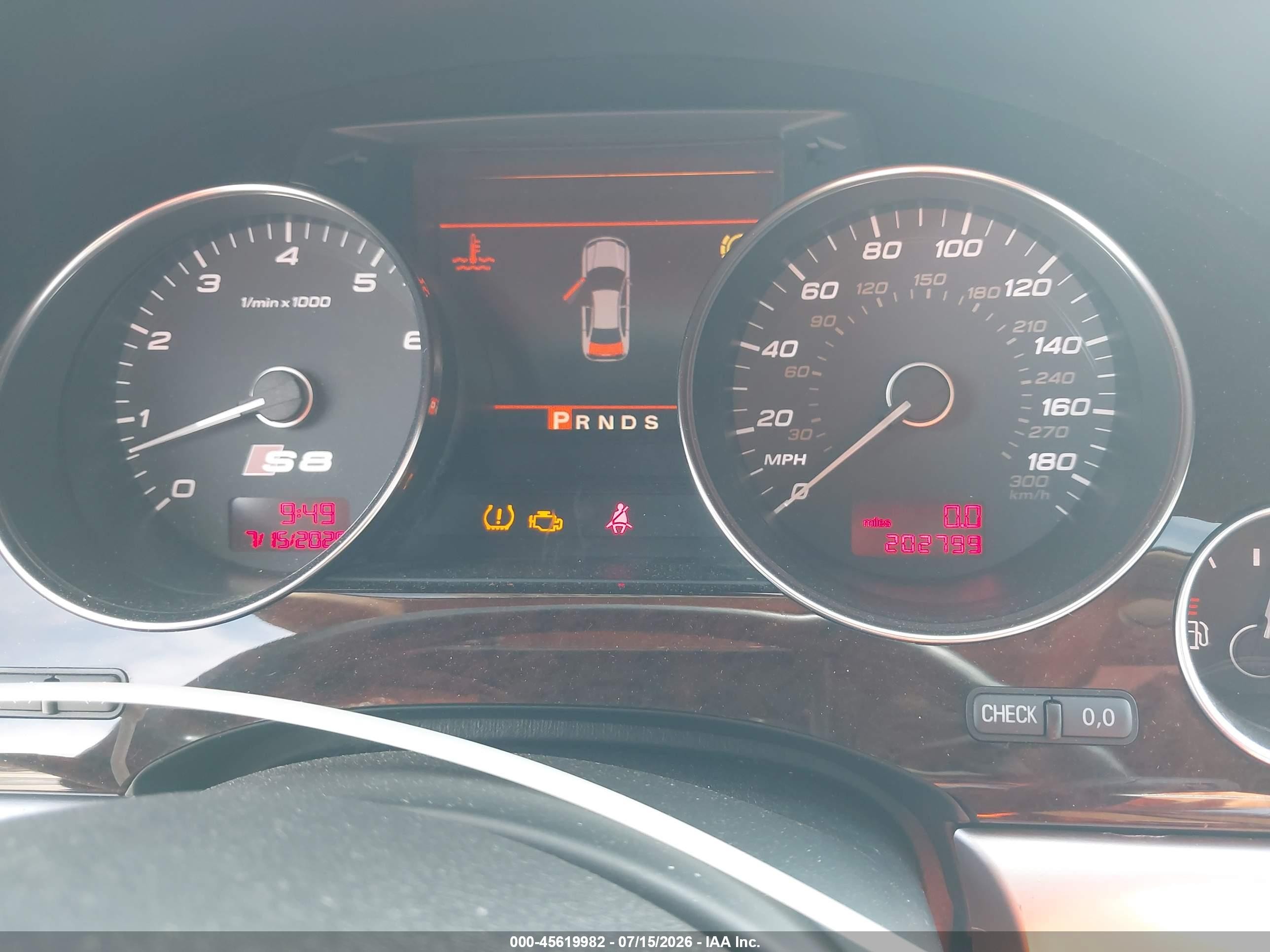 2008 Audi S8 5.2 Black vin: WAUPN94E88N006036