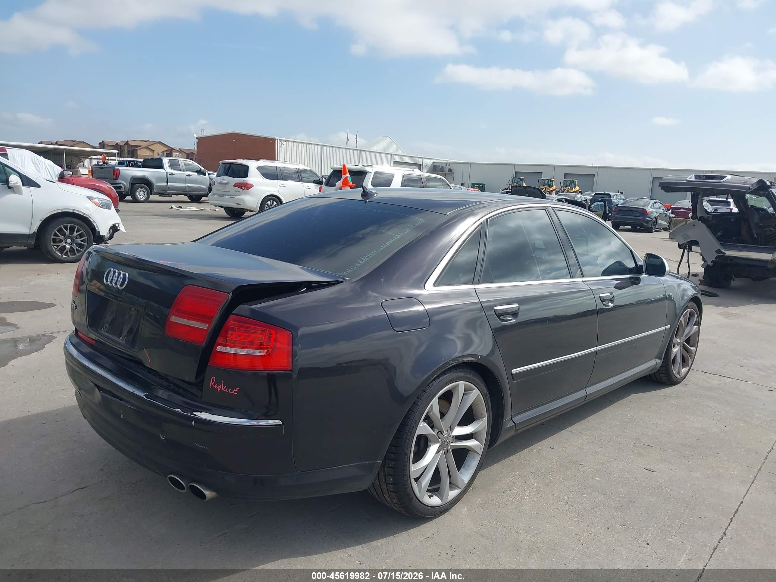 2008 Audi S8 5.2 Black vin: WAUPN94E88N006036