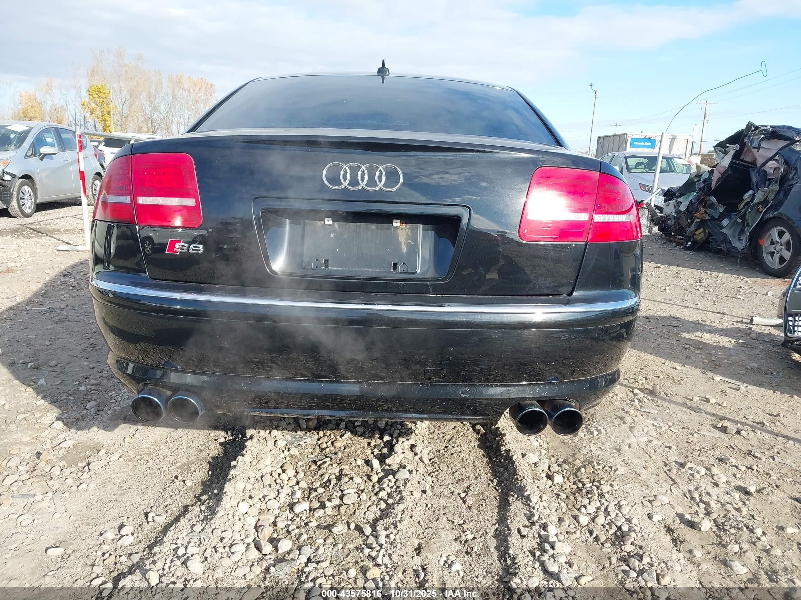 2008 Audi S8 5.2 Black vin: WAUPN94EX8N015563