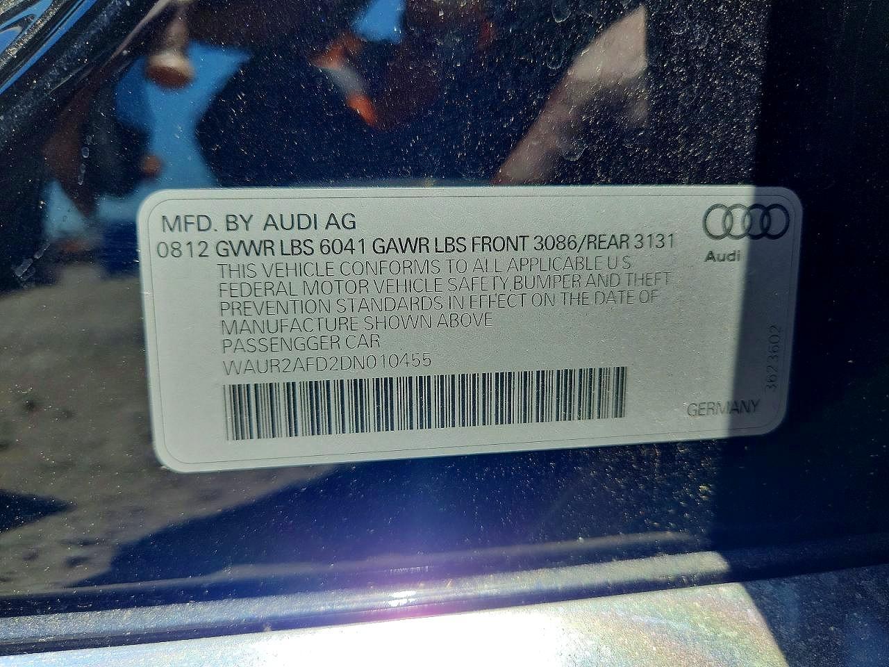 2013 Audi A8 L Quattro Черный vin: WAUR2AFD2DN010455