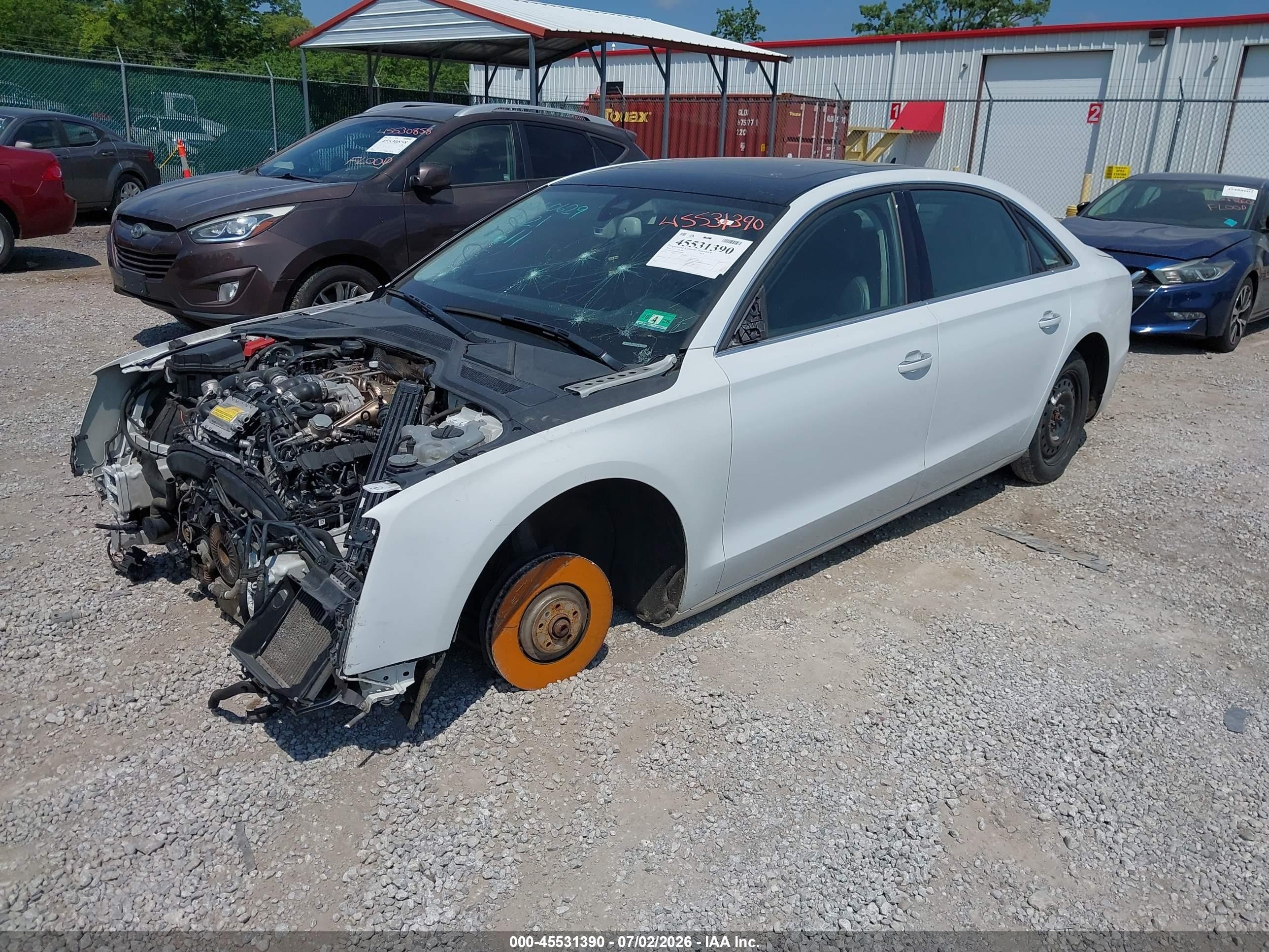 2014 Audi A8 L 4.0t White vin: WAUR2AFD2EN004611