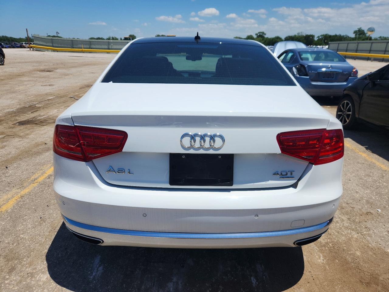 2013 Audi A8 L Quattro White vin: WAUR2AFD4DN014698