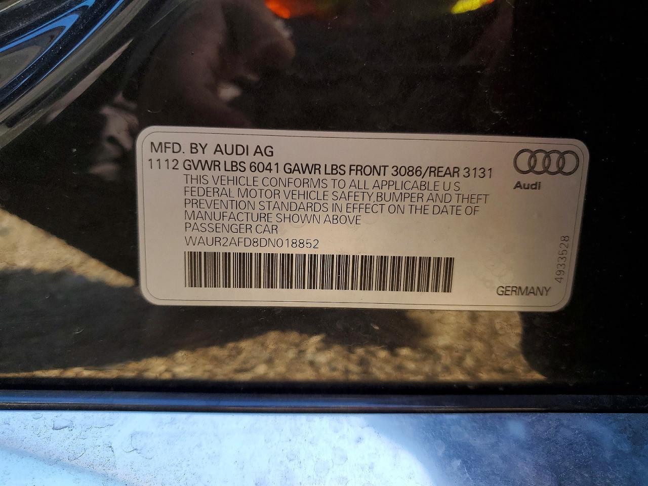 2013 Audi A8 L Quattro Gray vin: WAUR2AFD8DN018852