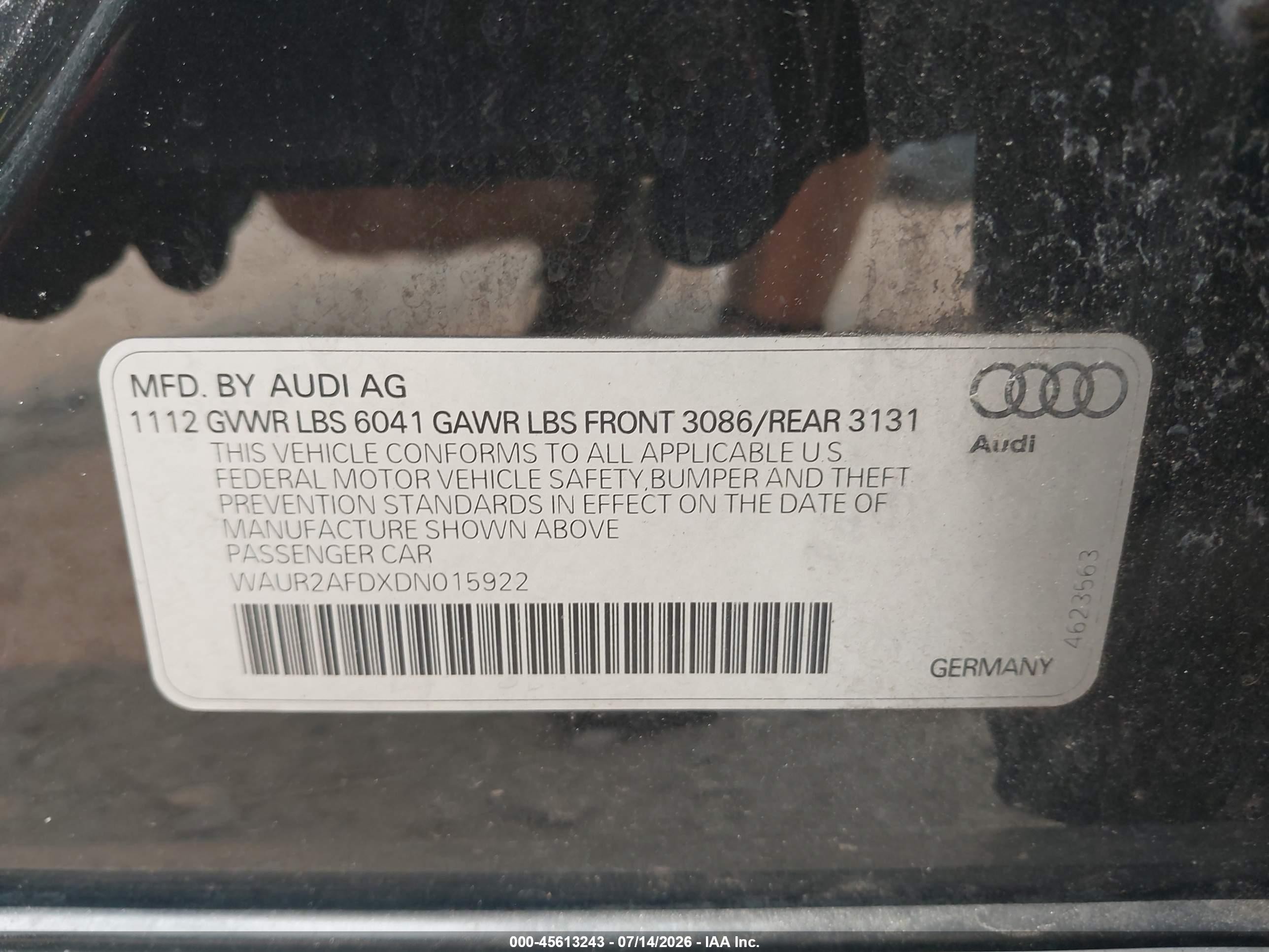 2013 Audi A8 L 4.0t Black vin: WAUR2AFDXDN015922