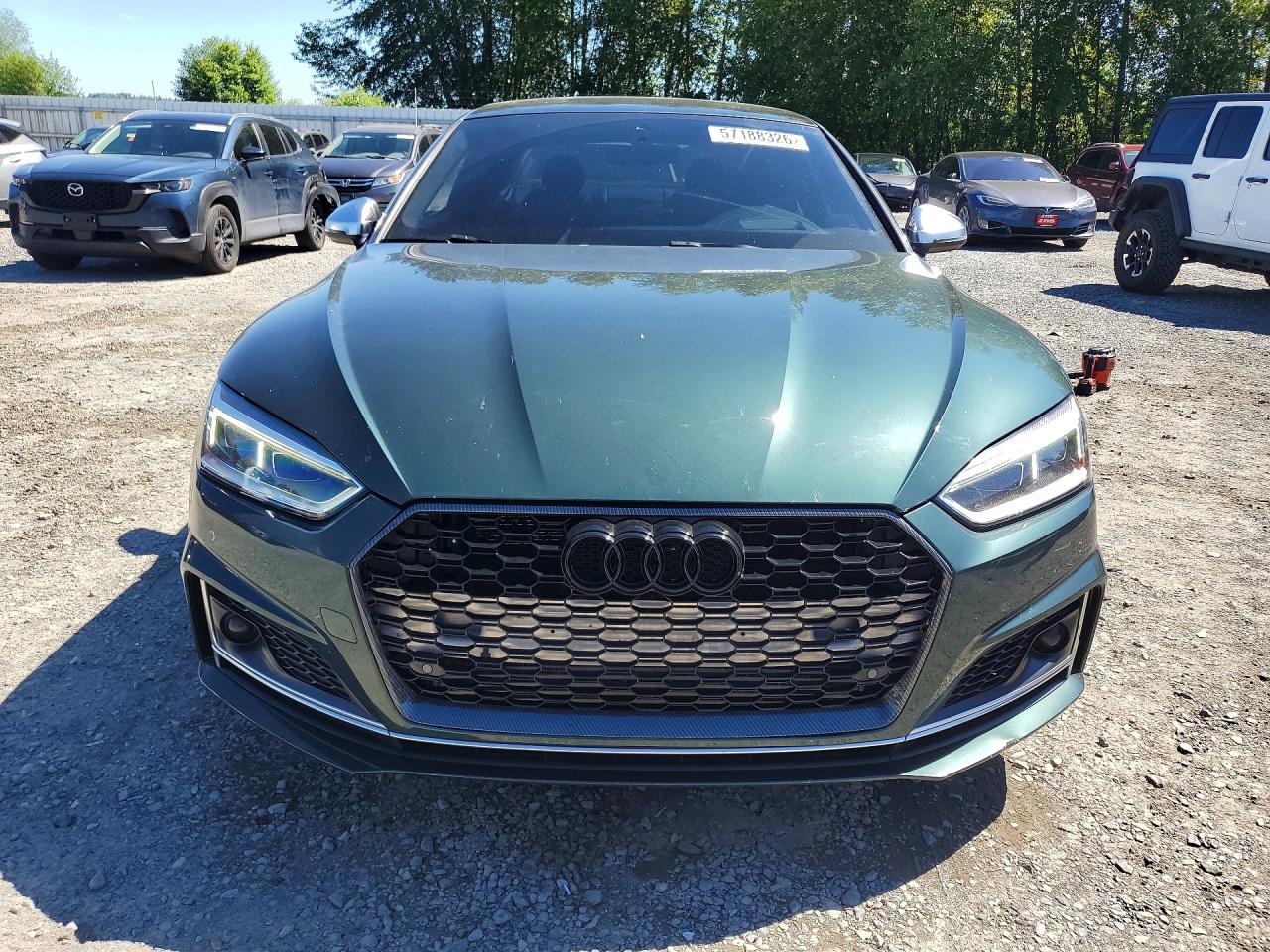2018 Audi S5 Prestige Зеленый vin: WAUR4AF5XJA008314