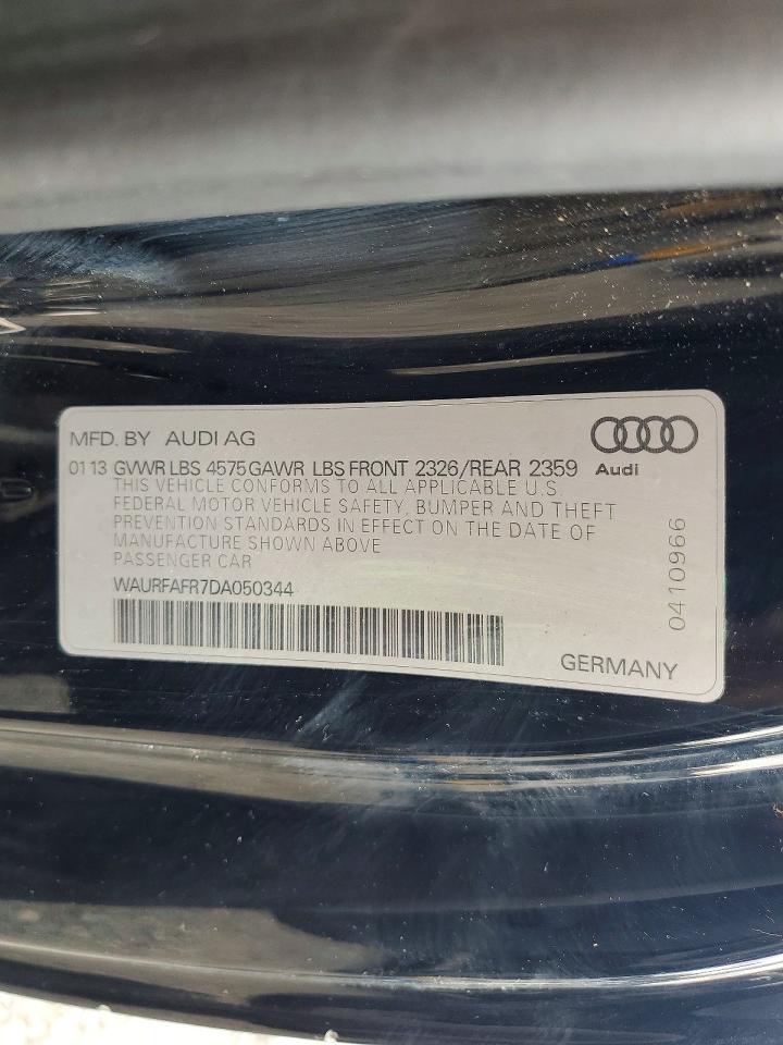 2013 Audi A5 Premium Plus Black vin: WAURFAFR7DA050344