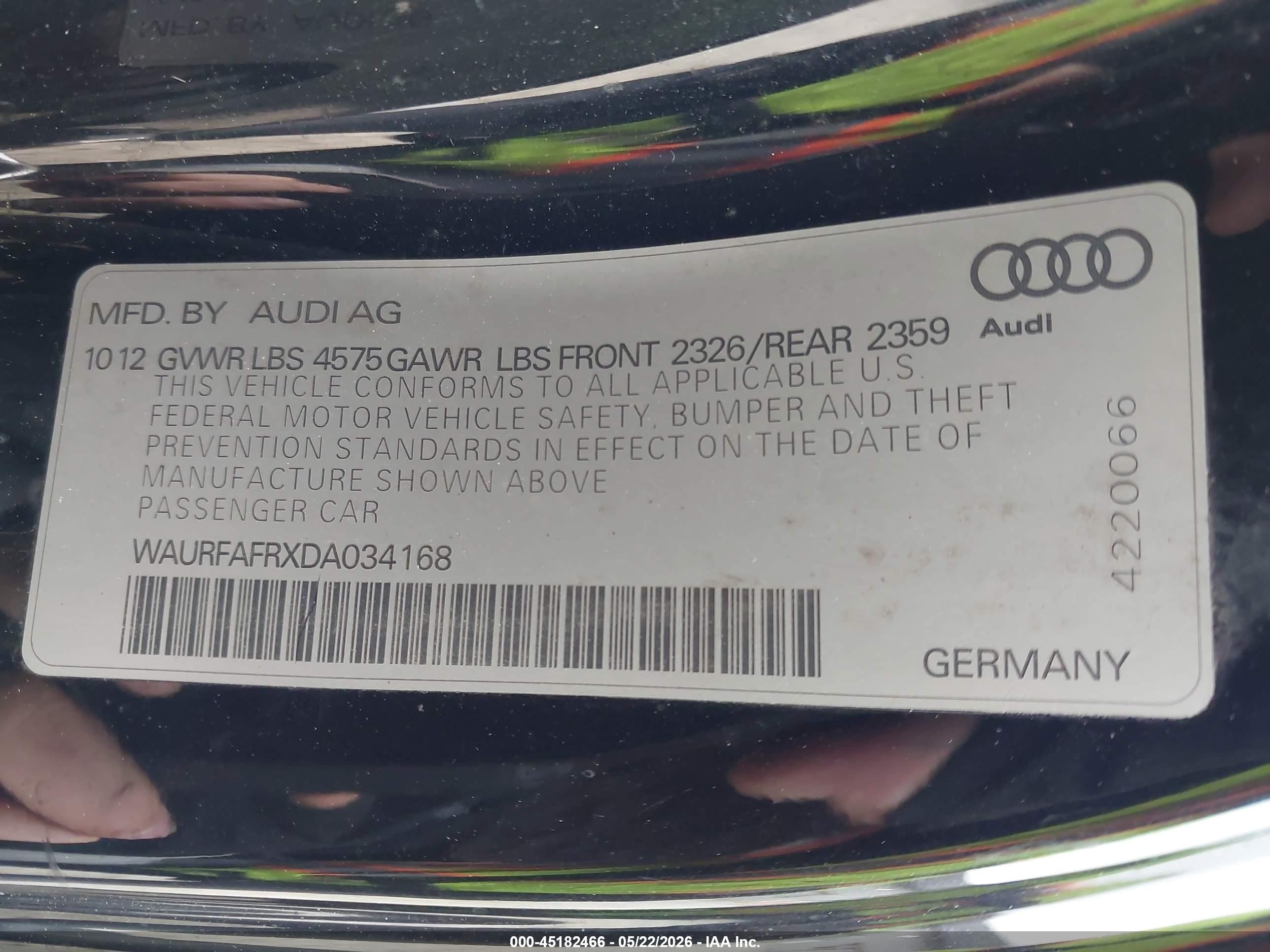2013 Audi A5 2.0t Premium Black vin: WAURFAFRXDA034168