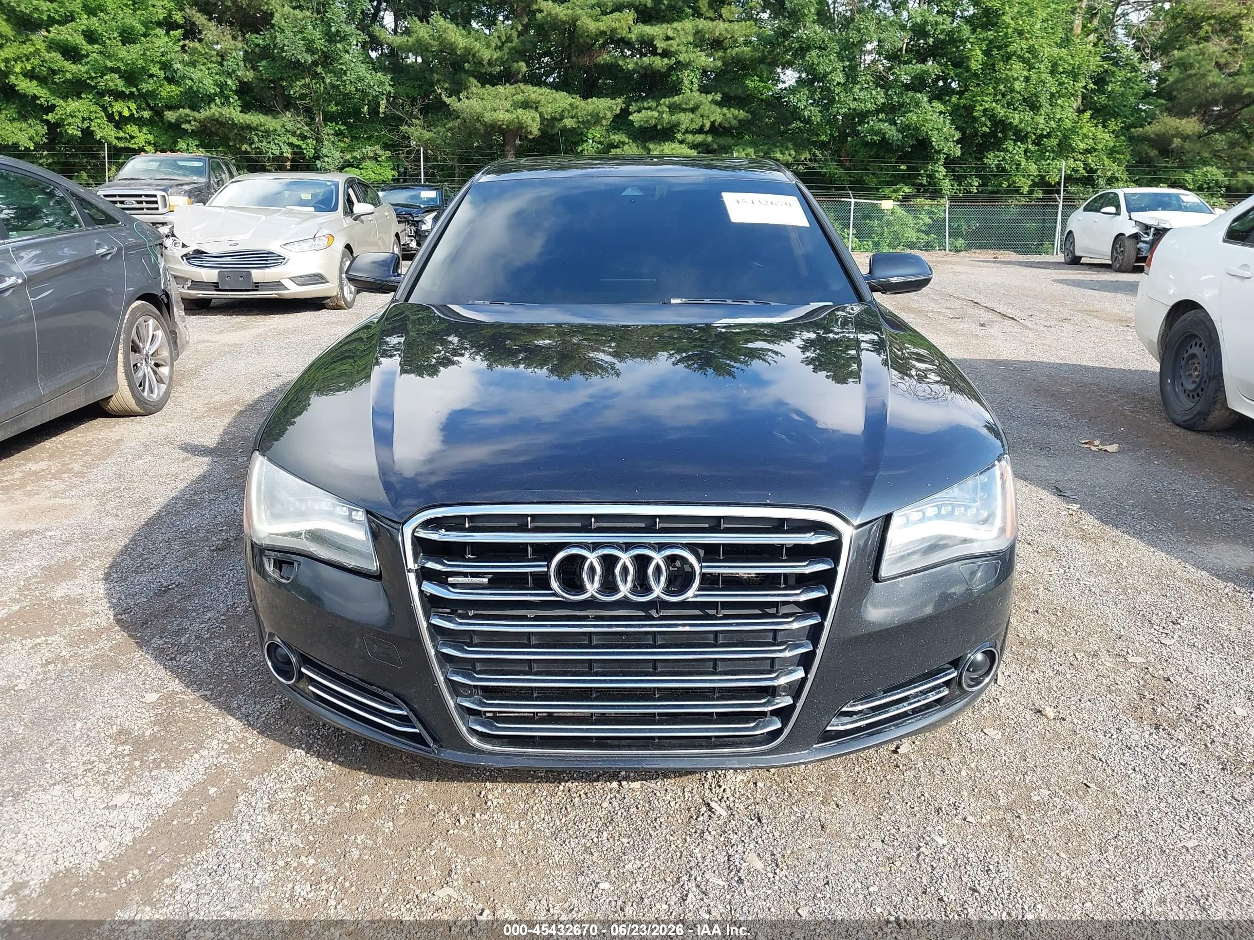 2013 Audi A8 L 3.0t Черный vin: WAURGAFD1DN002509