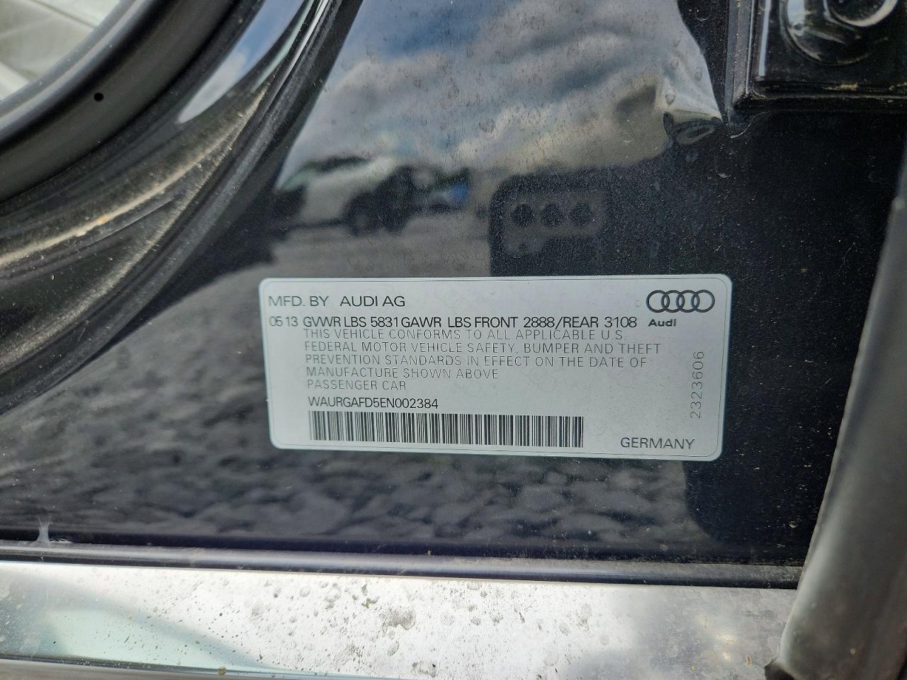 2014 Audi A8 L Quattro Charcoal vin: WAURGAFD5EN002384