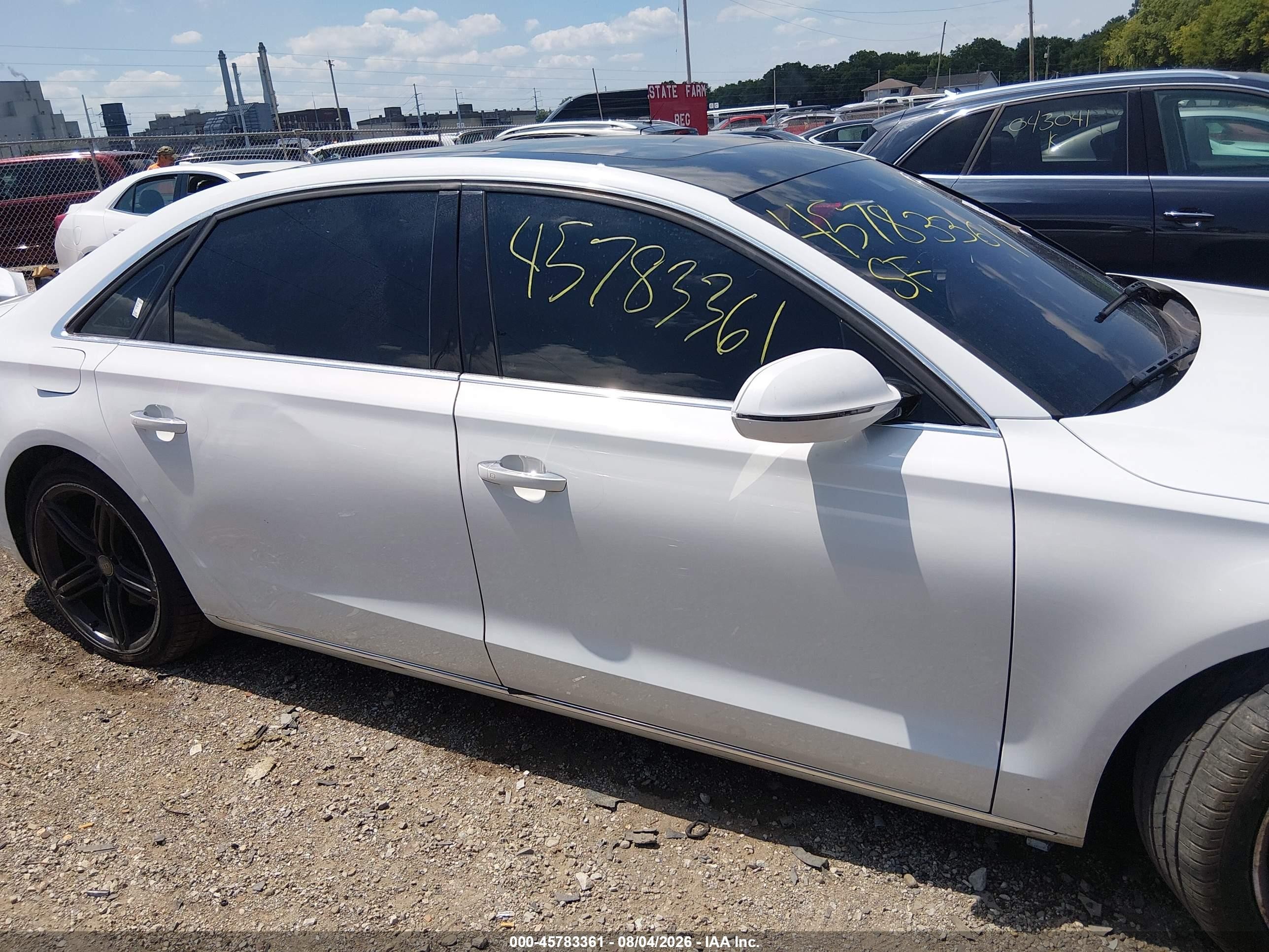 2013 Audi A8 L 3.0t White vin: WAURGAFD6DN025798