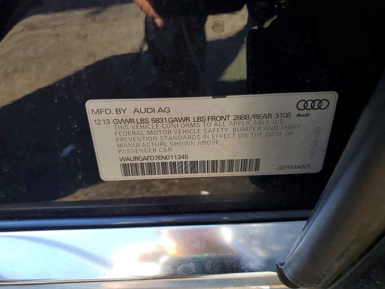 2014 Audi A8 L Quattro Серый vin: WAURGAFD7EN011345