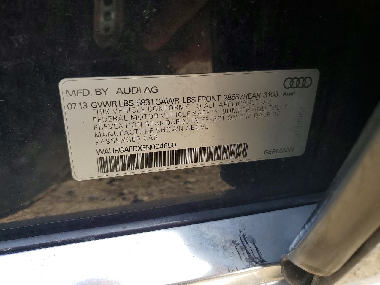 2014 Audi A8 L Quattro Черный vin: WAURGAFDXEN004650