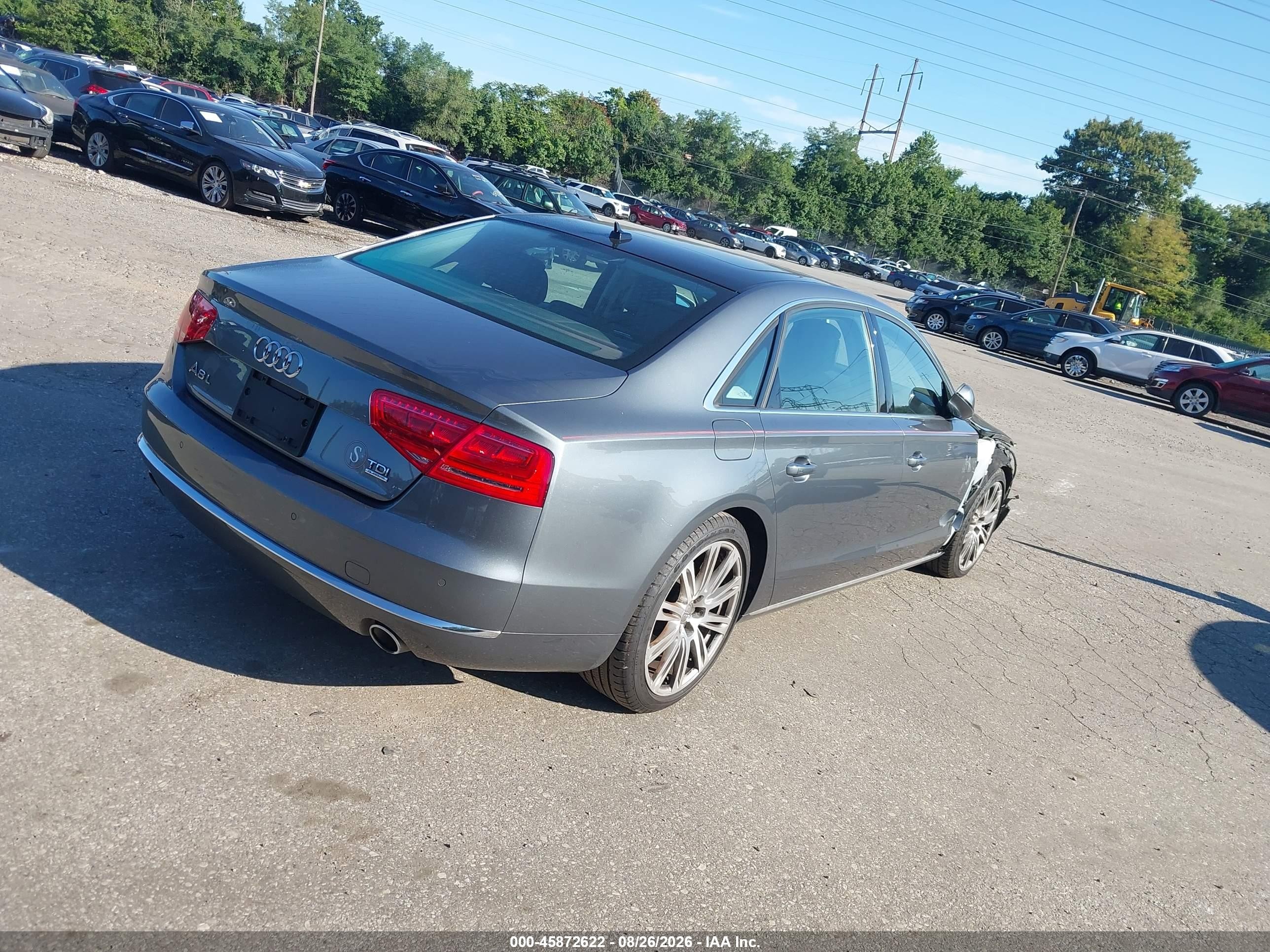 2014 Audi A8 L 3.0 Tdi Gray vin: WAURMAFD5EN014334