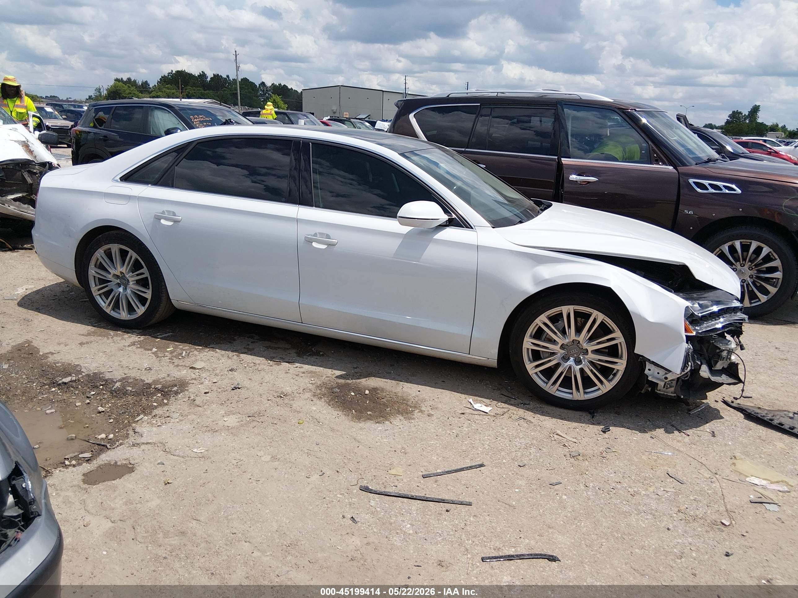 2014 Audi A8 L 3.0 Tdi White vin: WAURMAFD8EN001075
