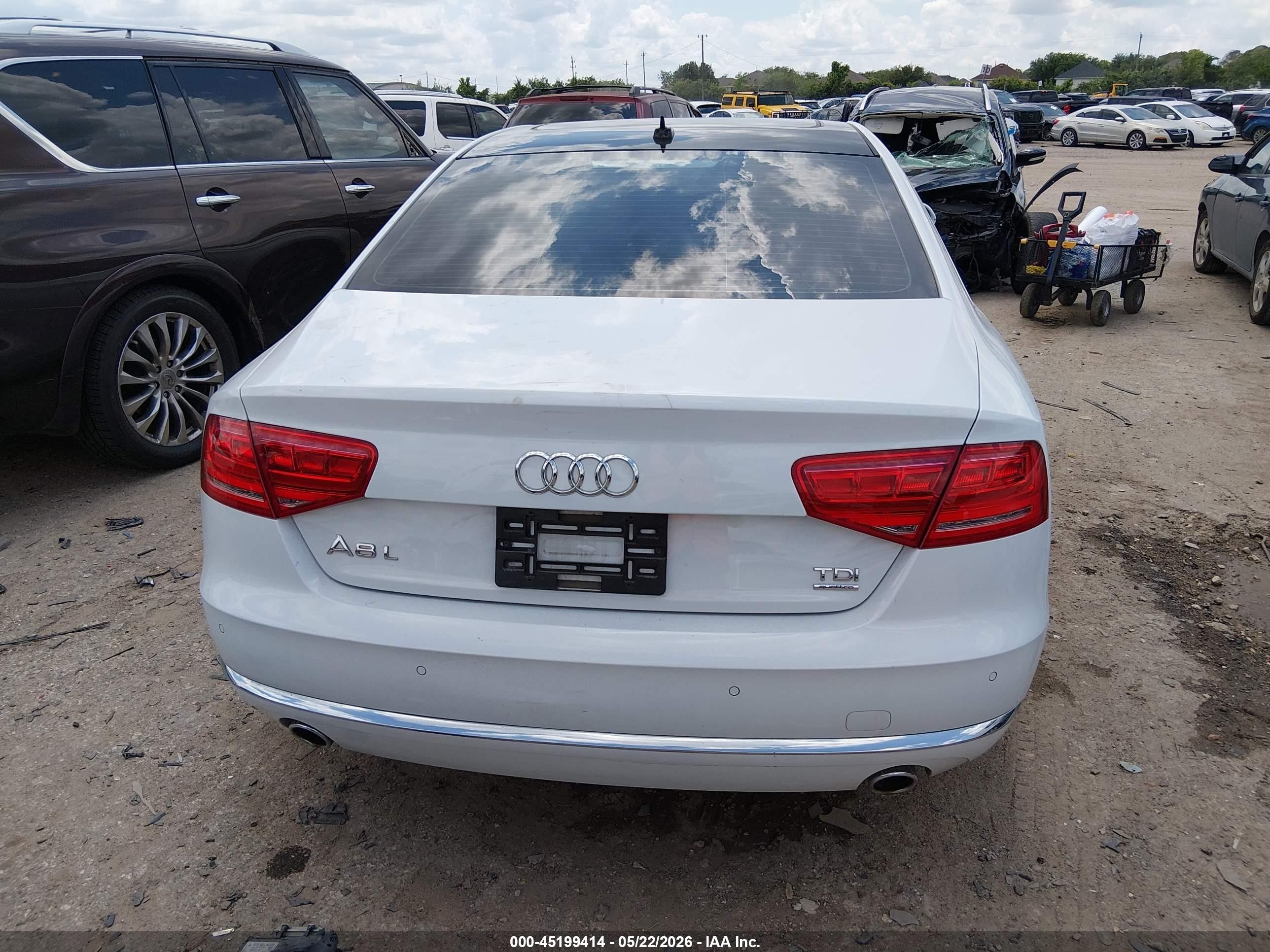 2014 Audi A8 L 3.0 Tdi White vin: WAURMAFD8EN001075