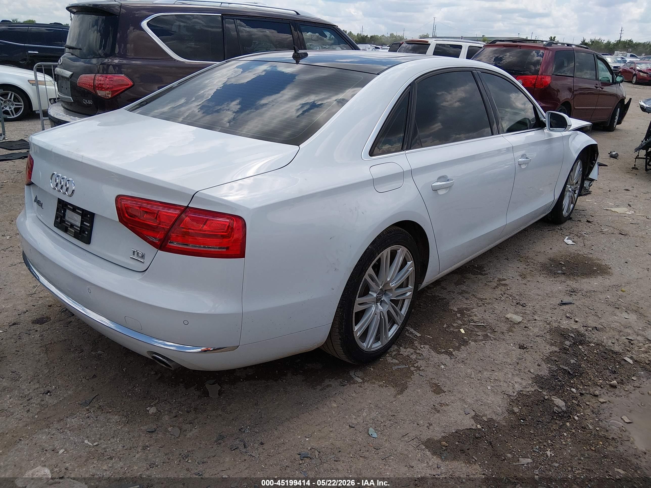 2014 Audi A8 L 3.0 Tdi White vin: WAURMAFD8EN001075