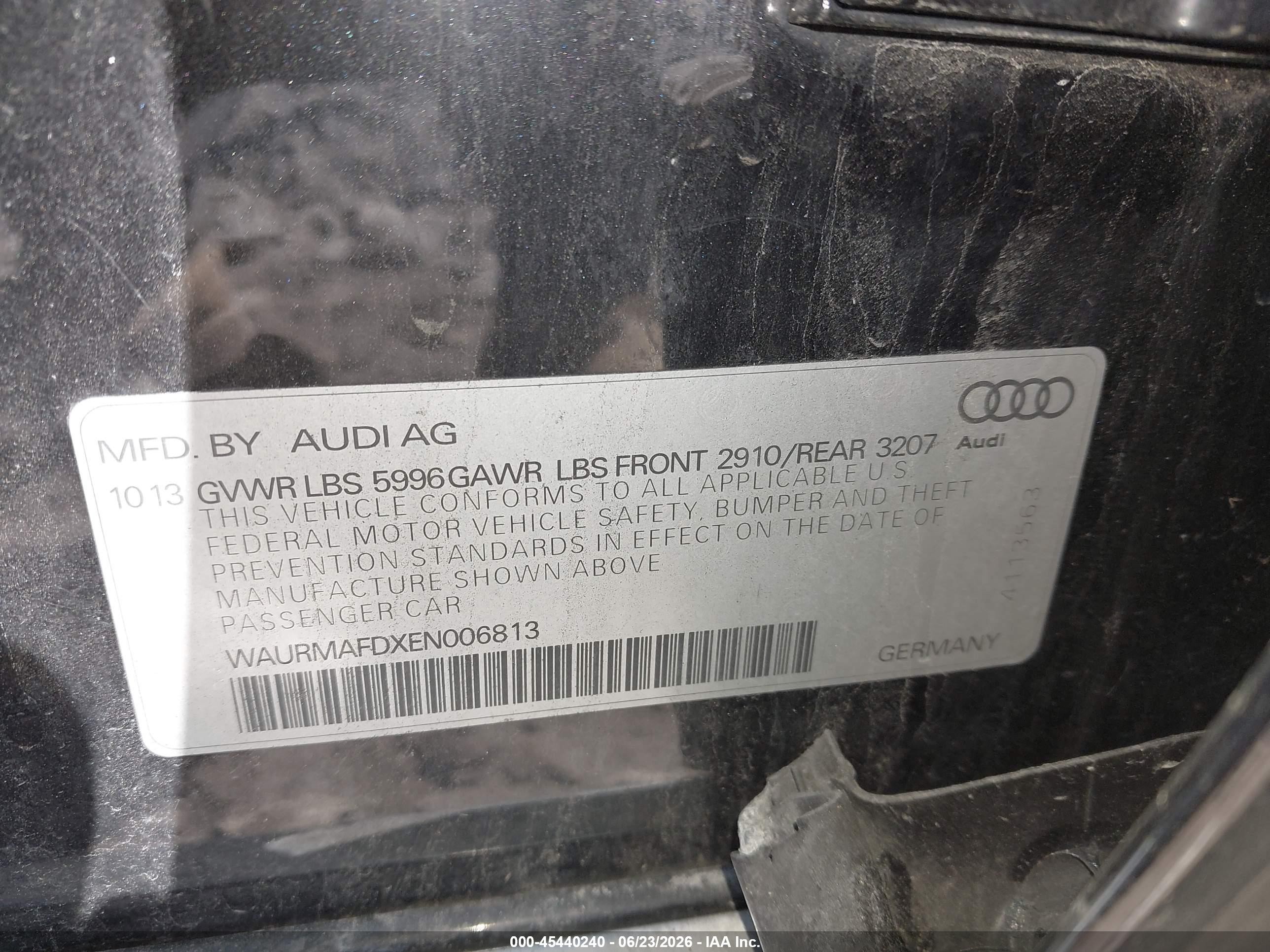 2014 Audi A8 L 3.0 Tdi Black vin: WAURMAFDXEN006813