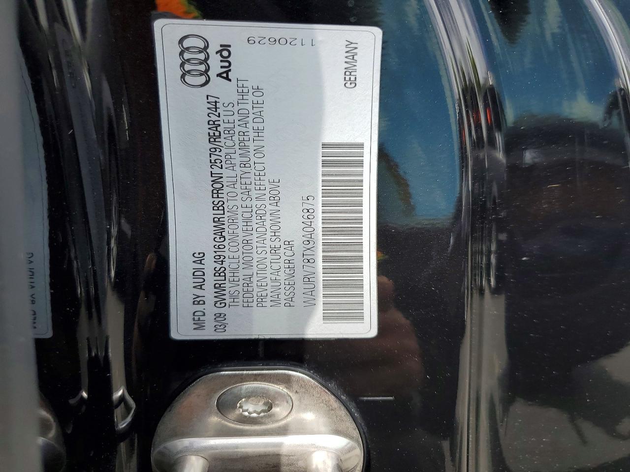 2009 Audi S5 Quattro Black vin: WAURV78TX9A046875