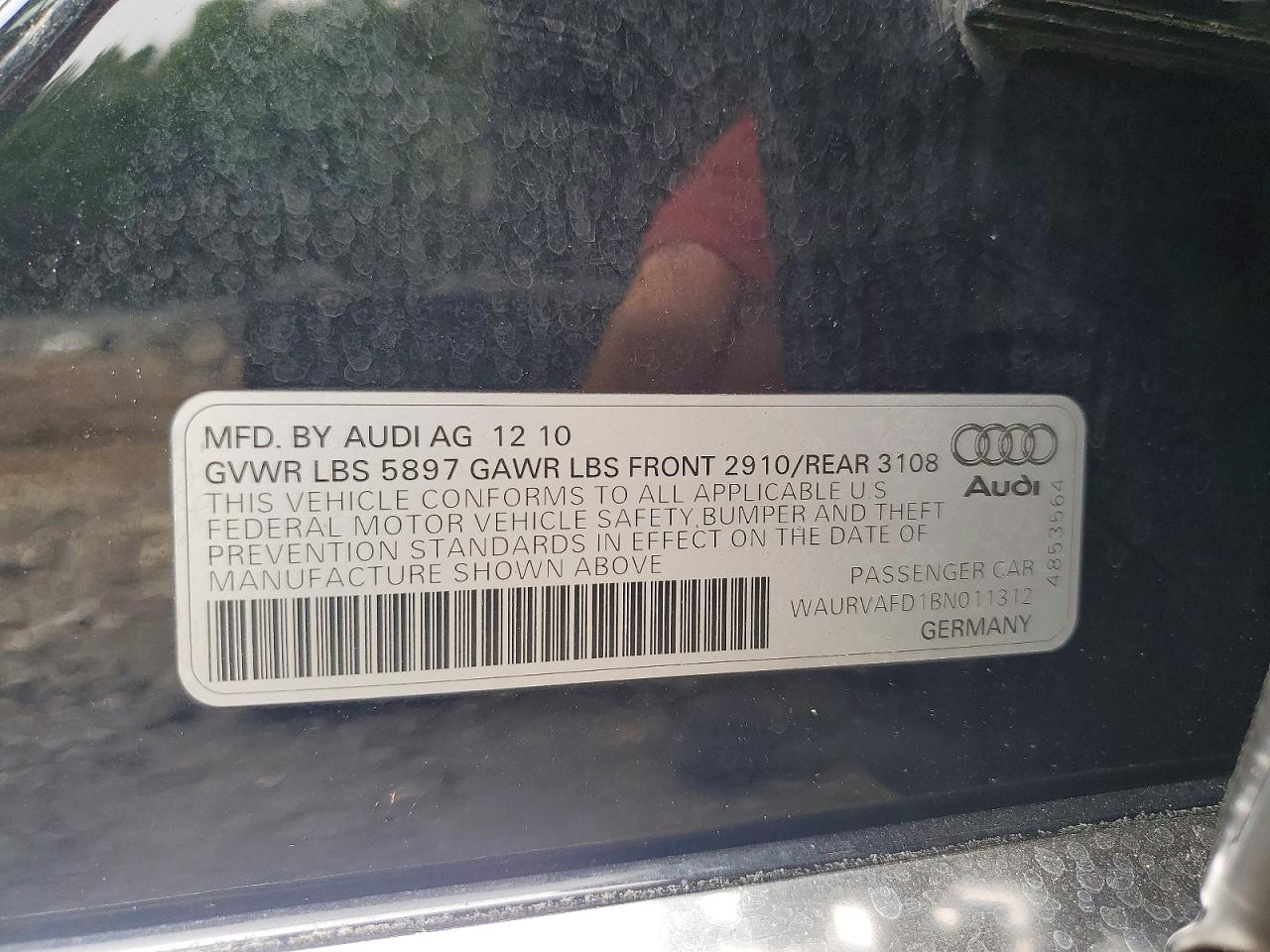 2011 Audi A8 L Quattro Black vin: WAURVAFD1BN011312