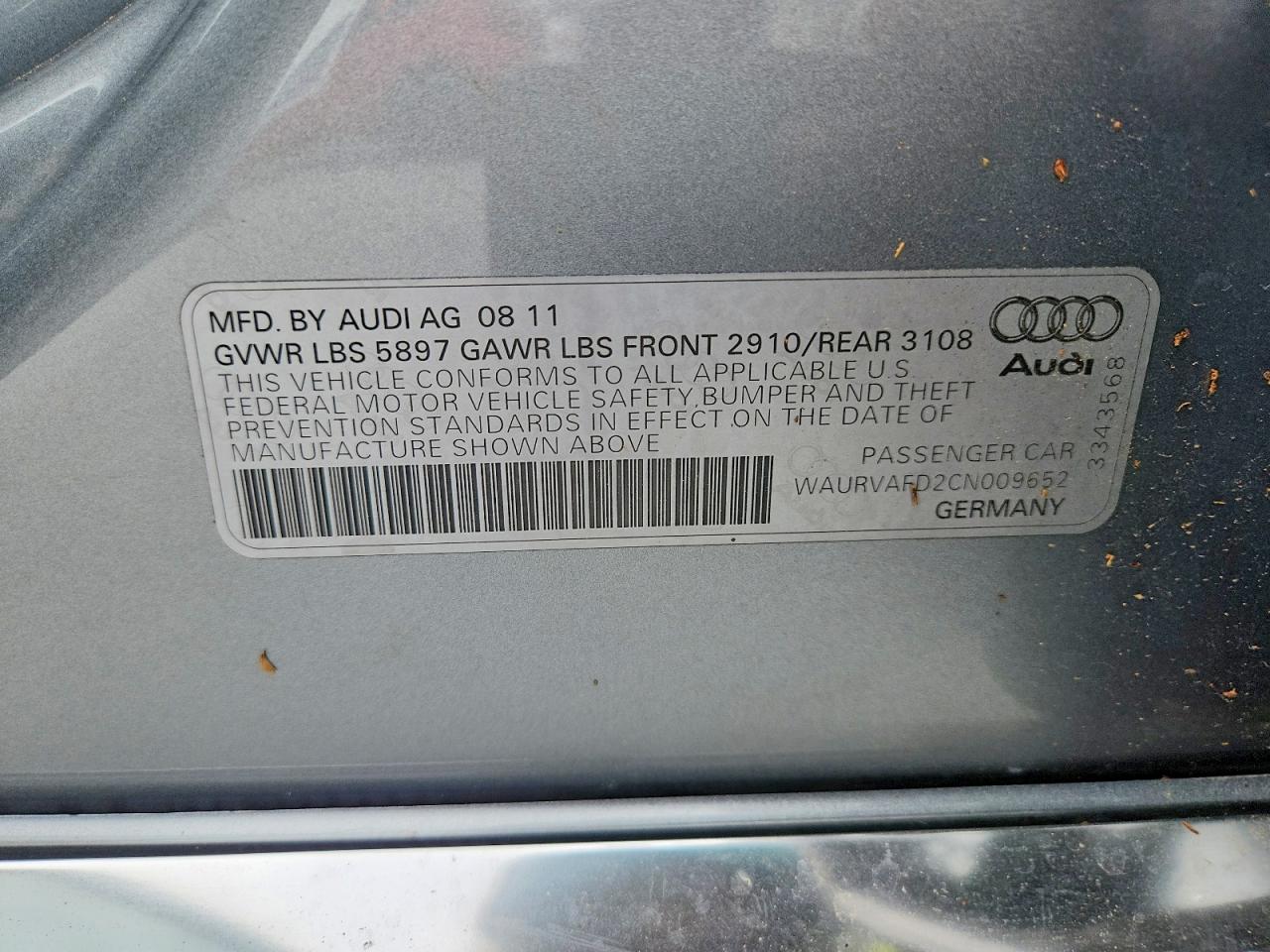 2012 Audi A8 L Quattro Silver vin: WAURVAFD2CN009652