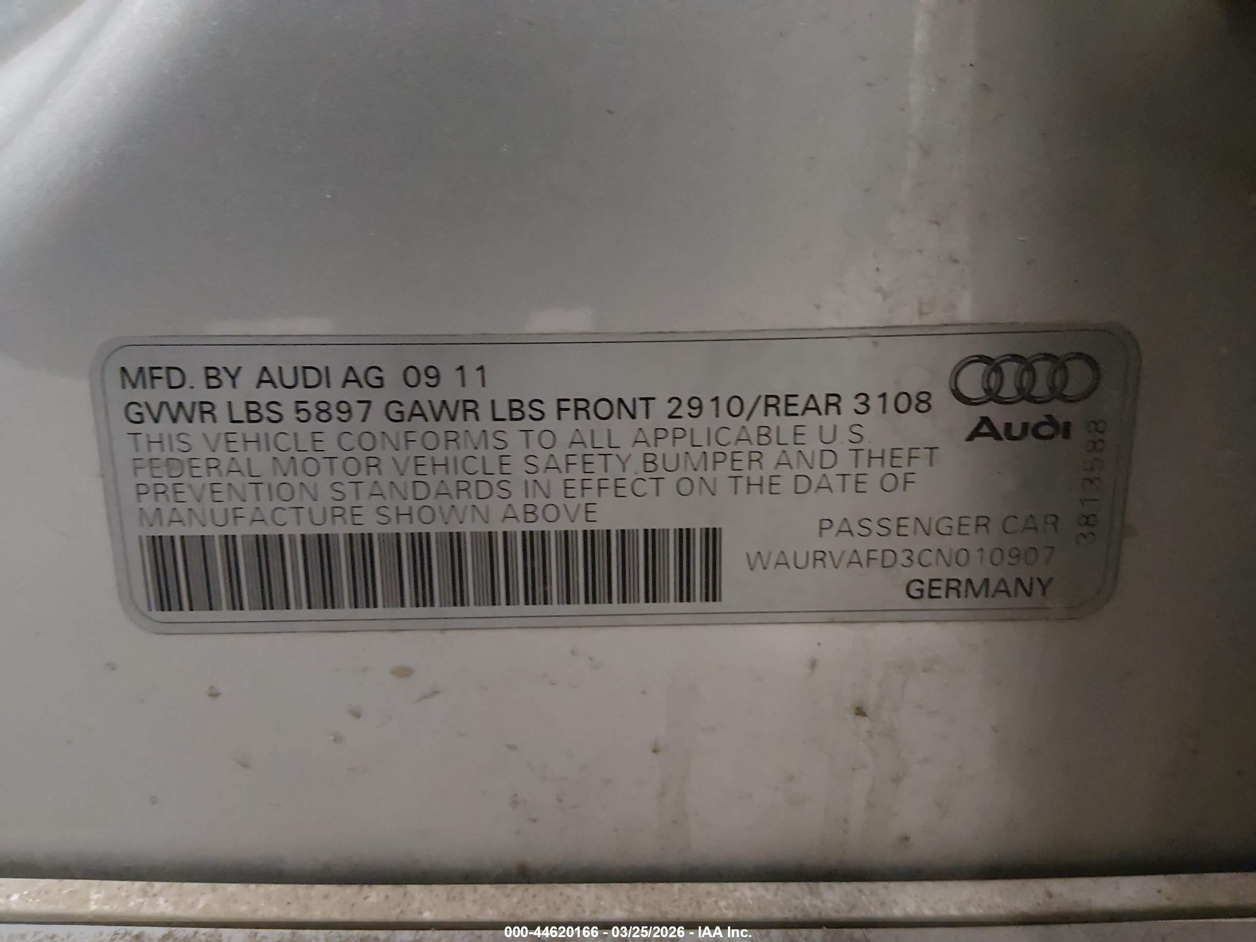 2012 Audi A8 L 4.2 Silver vin: WAURVAFD3CN010907