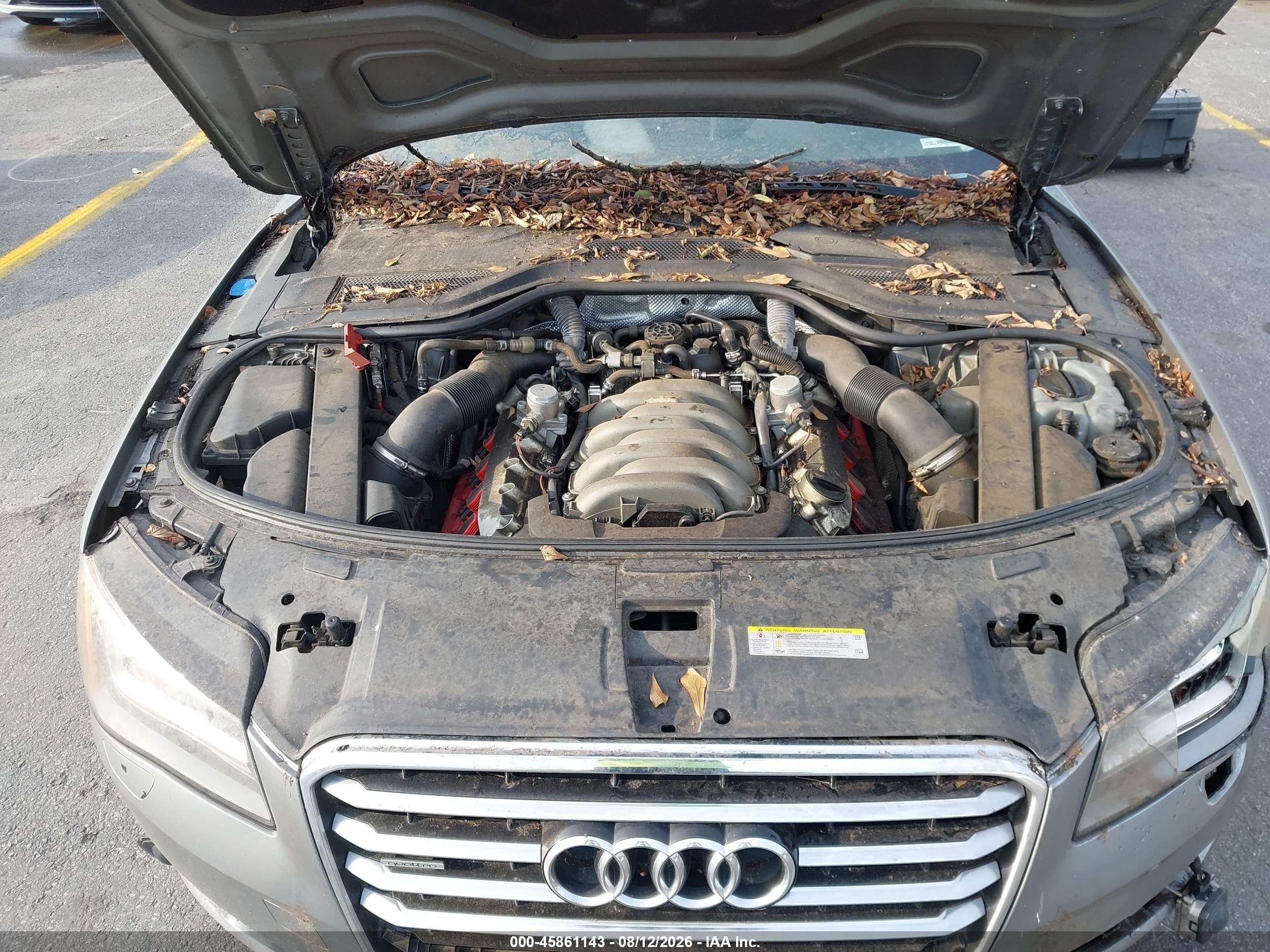 2012 Audi A8 L L 4.2 (tiptronic) (no Longer Orderable) Gray vin: WAURVAFD9CN003556