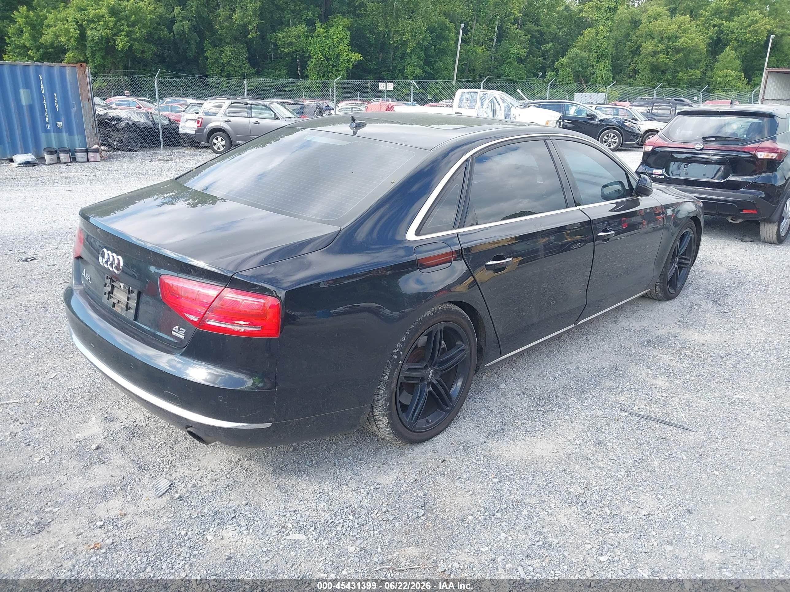 2011 Audi A8 L 4.2 Black vin: WAURVAFDXBN016654