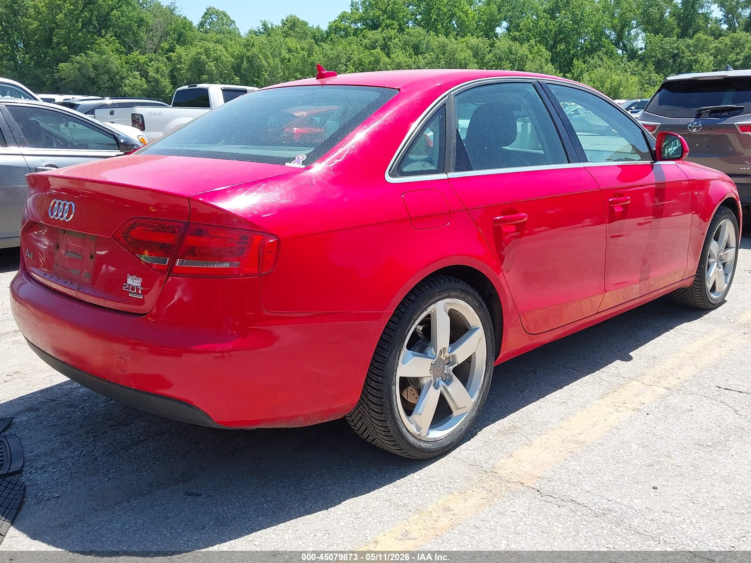 2009 Audi A4 2.0t Premium Красный vin: WAUSF78K59N046748