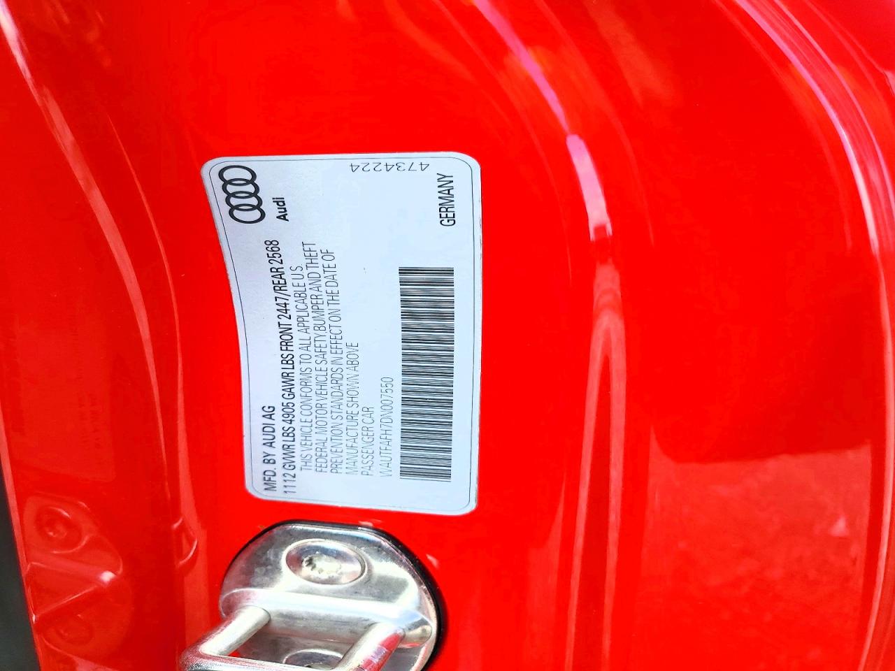 2013 Audi A5 Prestige Red vin: WAUTFAFH7DN007550