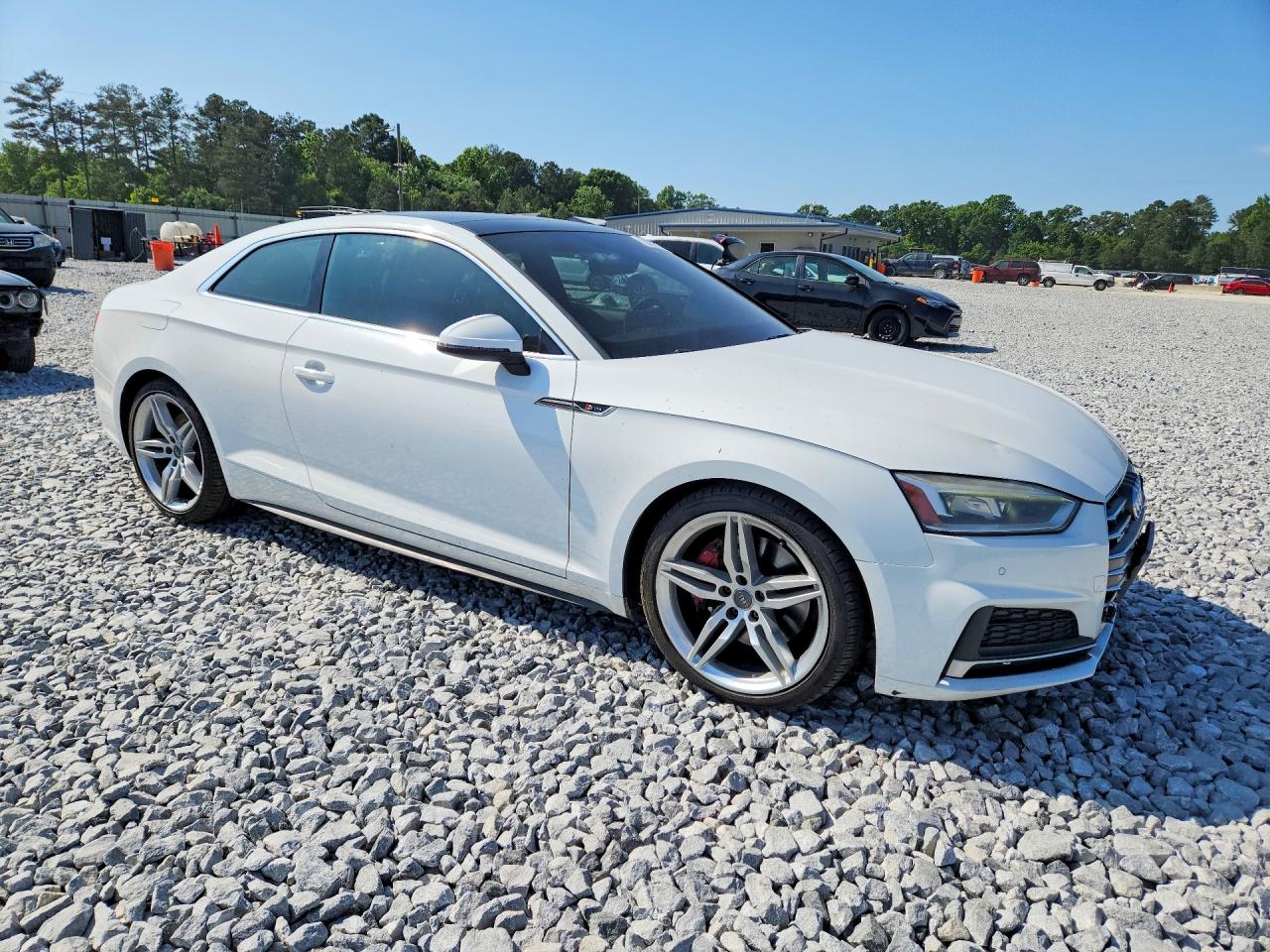 2018 Audi A5 Premium Plus S-line White vin: WAUTNAF58JA000750