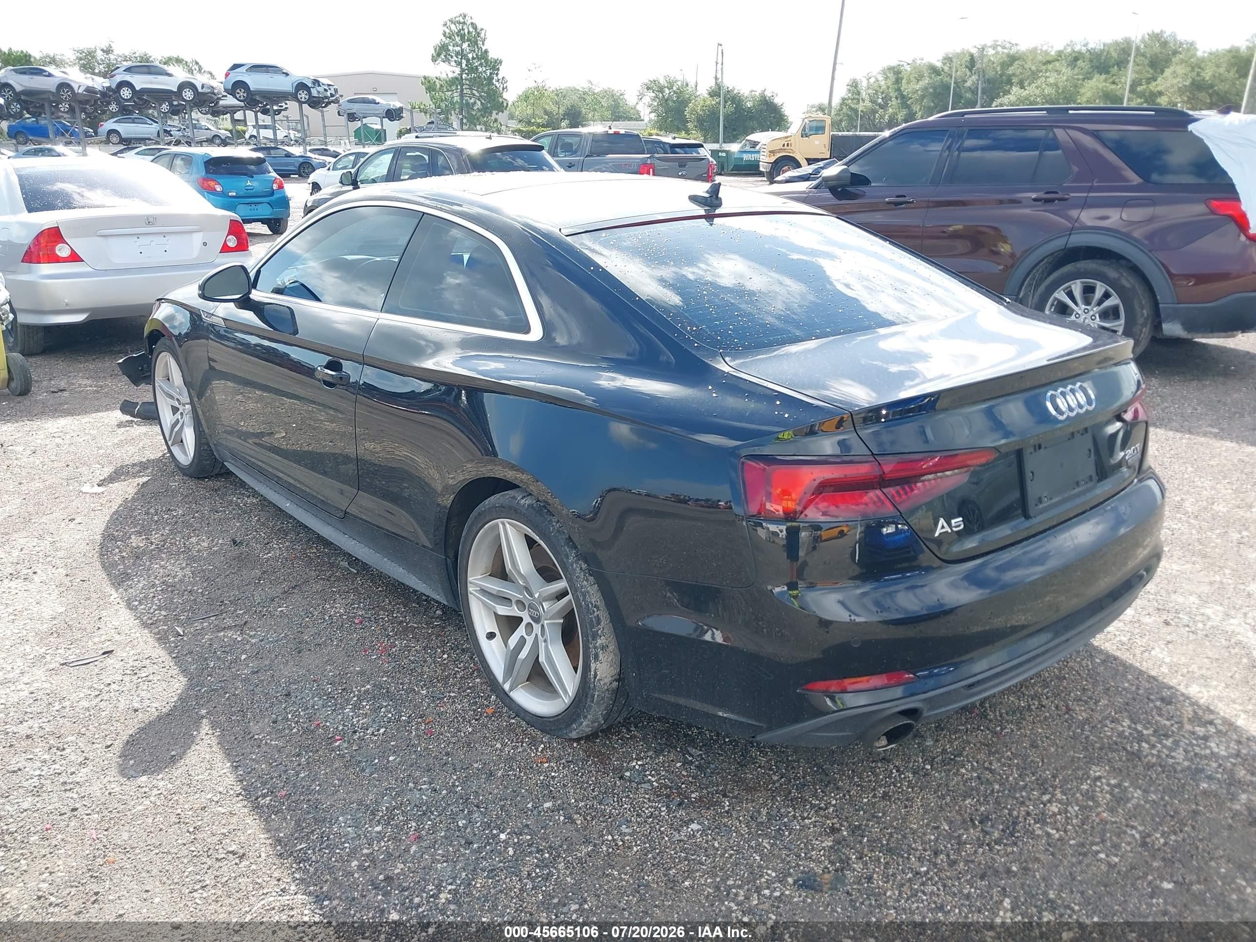2018 Audi A5 2.0t Premium Black vin: WAUTNAF58JA082883