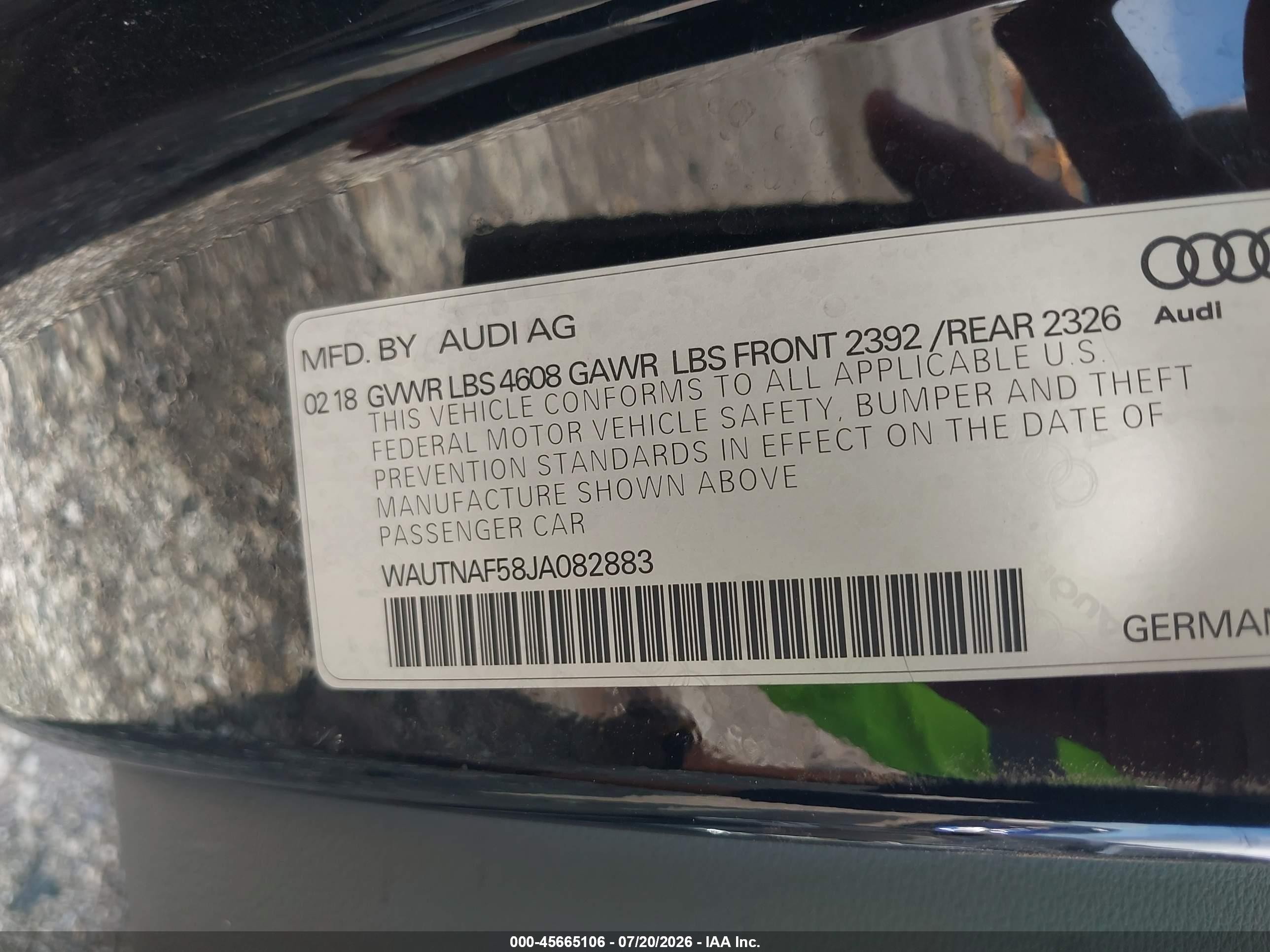 2018 Audi A5 2.0t Premium Black vin: WAUTNAF58JA082883