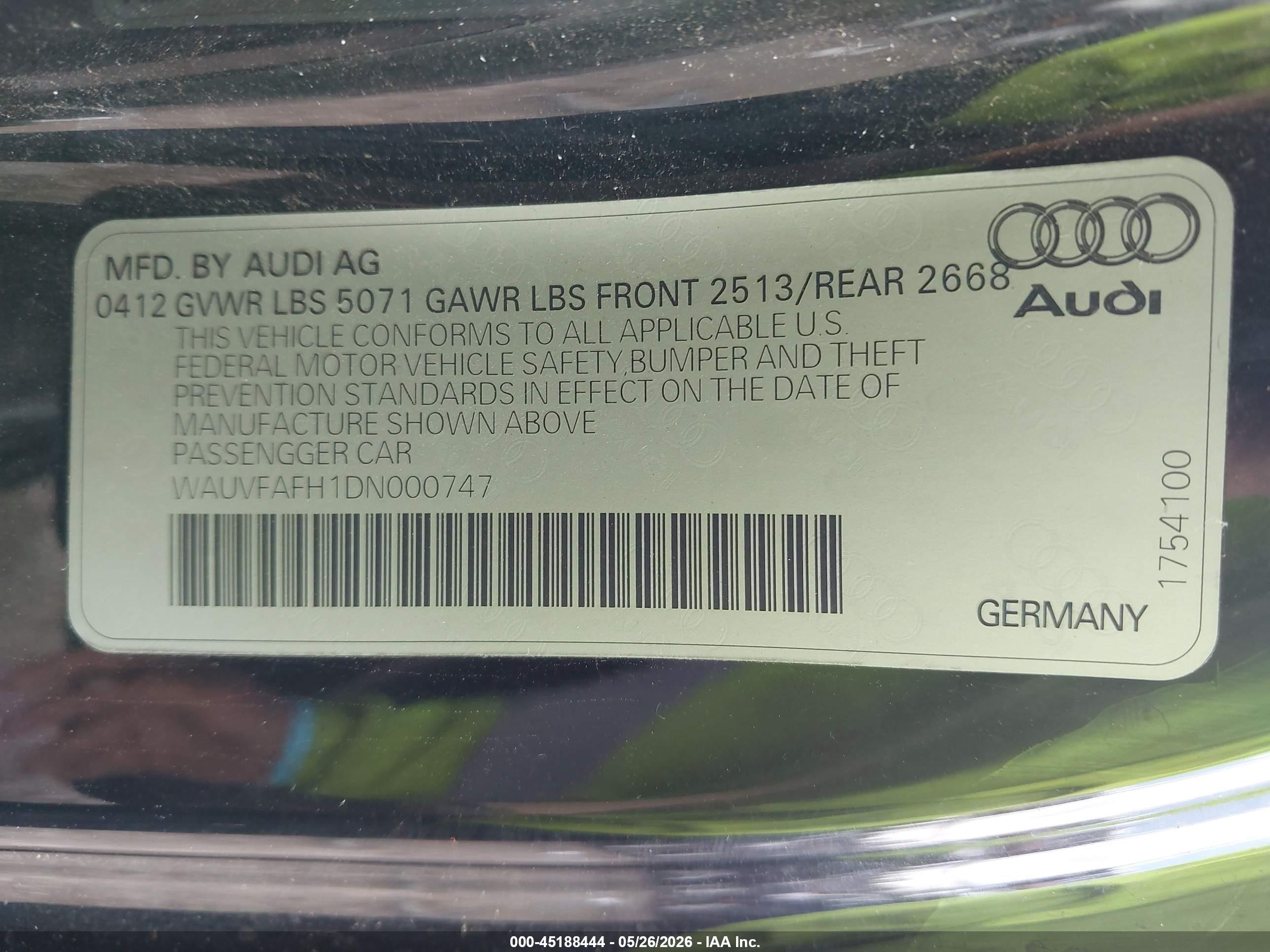 2013 Audi A5 2.0t Premium Black vin: WAUVFAFH1DN000747