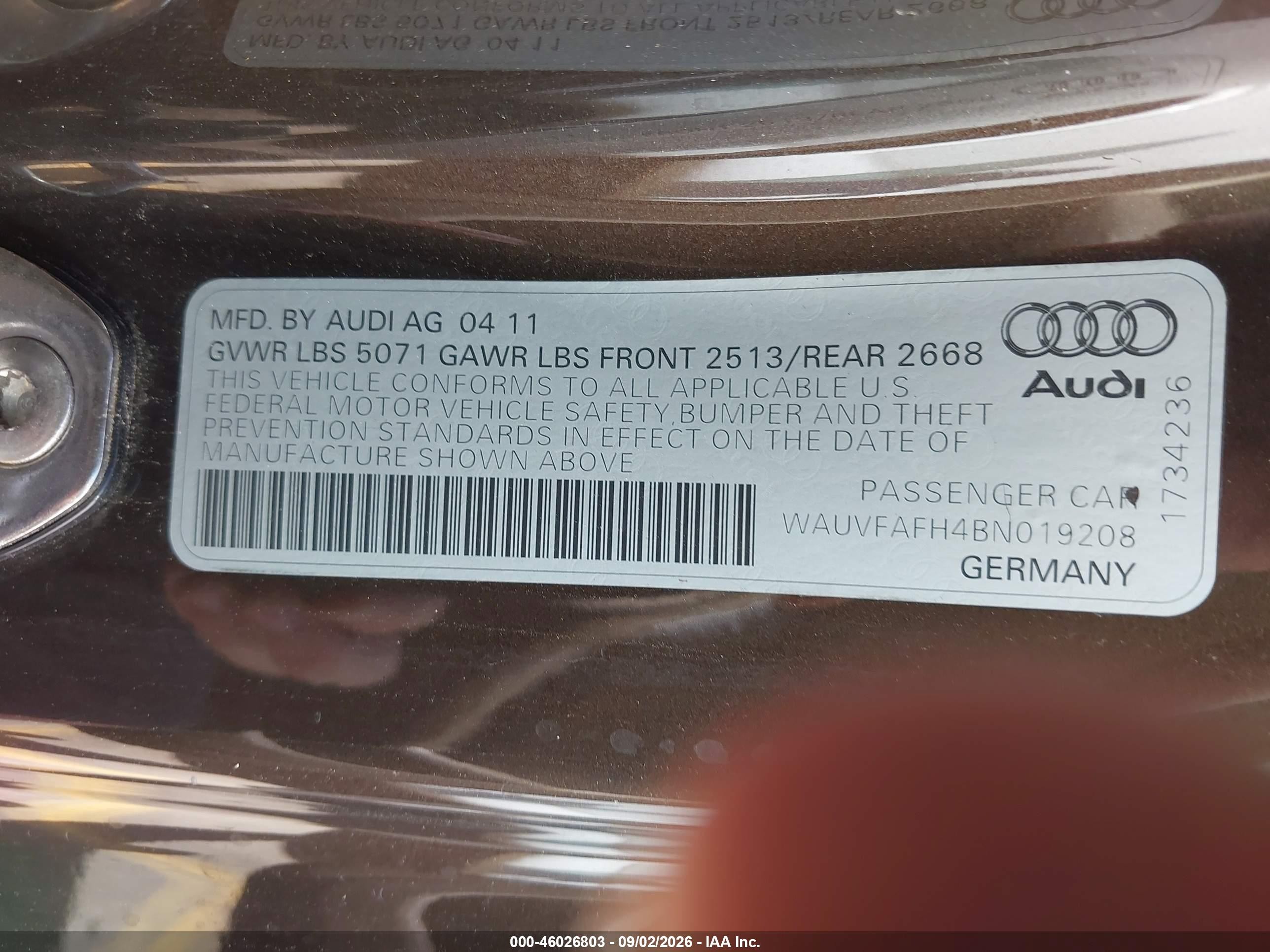 2011 Audi A5 2.0t Premium Коричневый vin: WAUVFAFH4BN019208