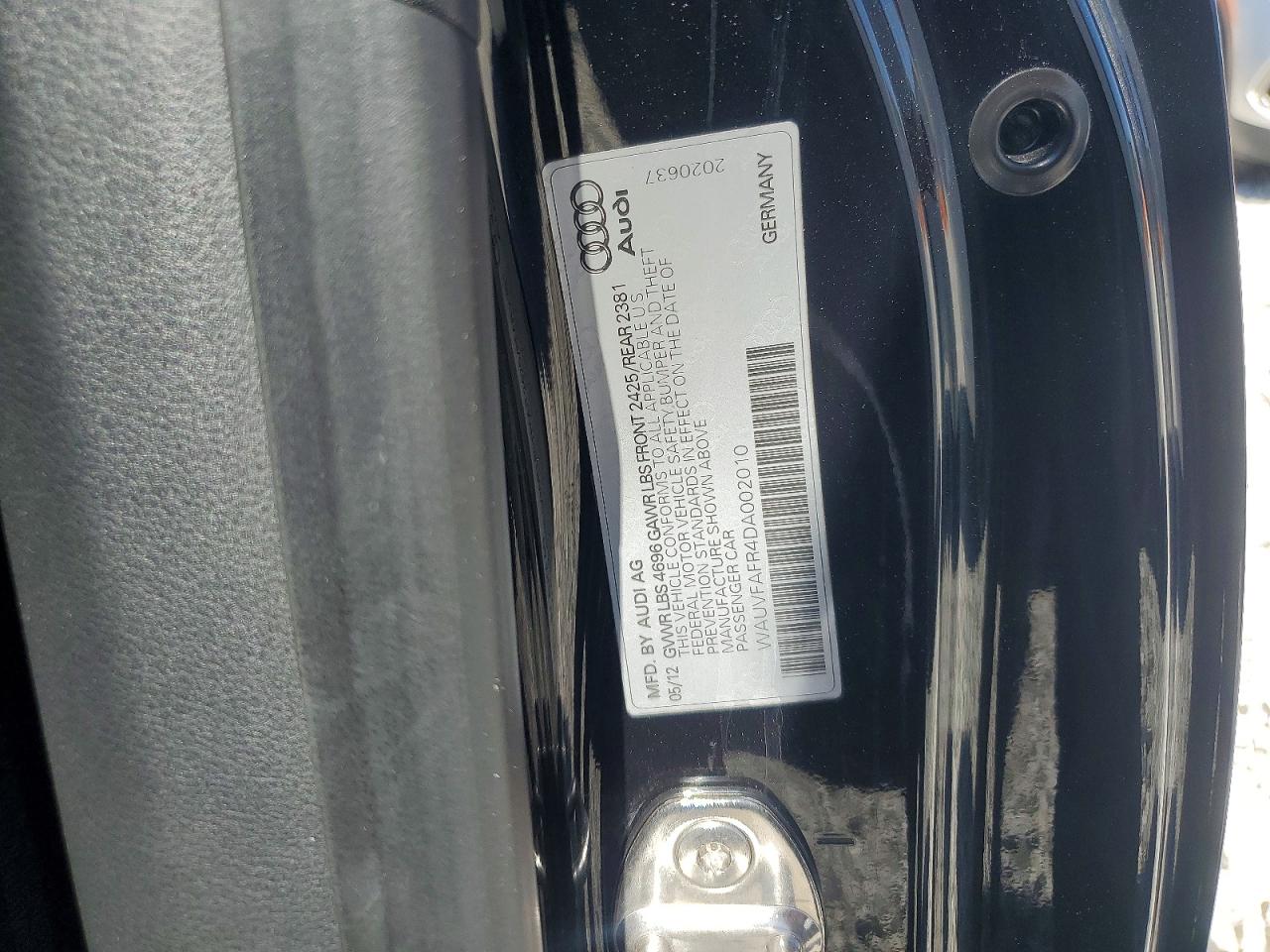 2013 Audi A5 Prestige Black vin: WAUVFAFR4DA002010