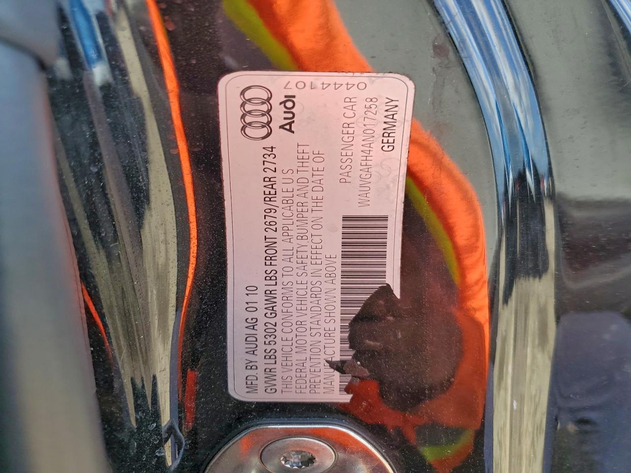 2010 Audi S5 Prestige Black vin: WAUVGAFH4AN017258