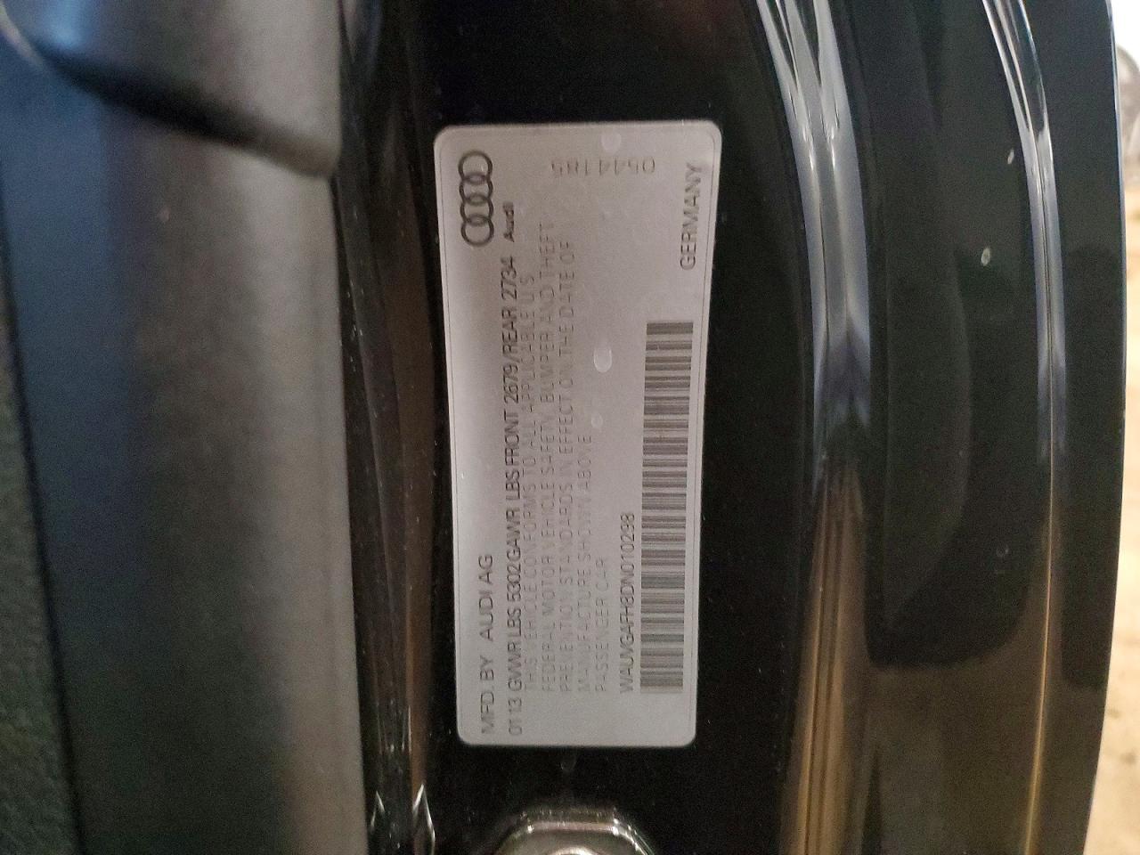 2013 Audi S5 Prestige Black vin: WAUVGAFH8DN010298