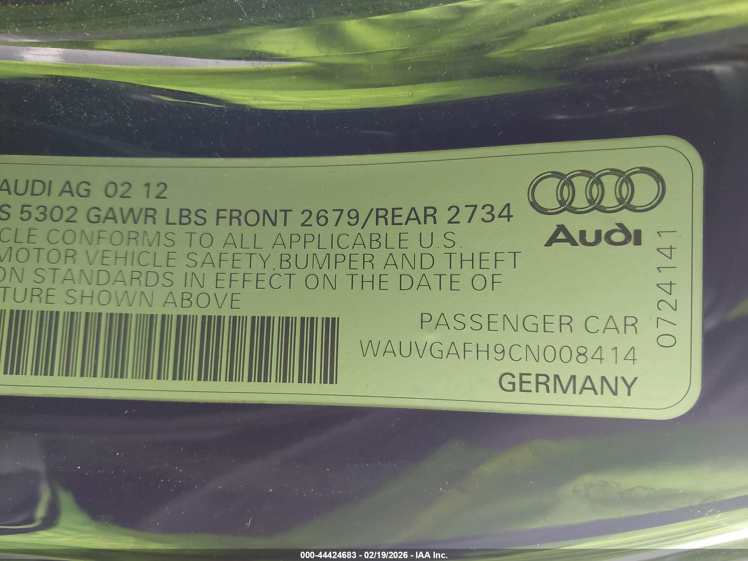 2012 Audi S5 3.0 Premium Plus Black vin: WAUVGAFH9CN008414