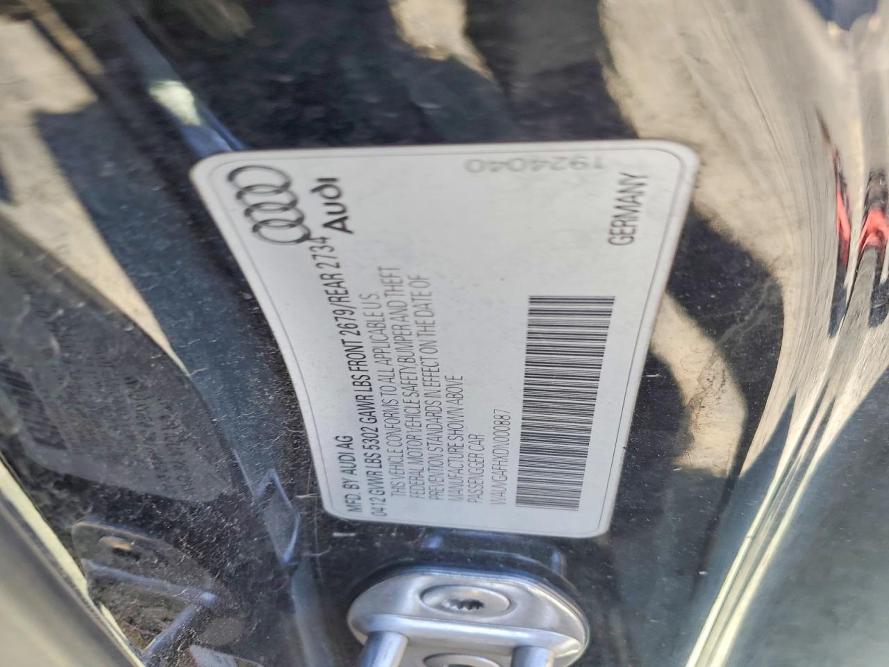 2013 Audi S5 Prestige Black vin: WAUVGAFHXDN000887