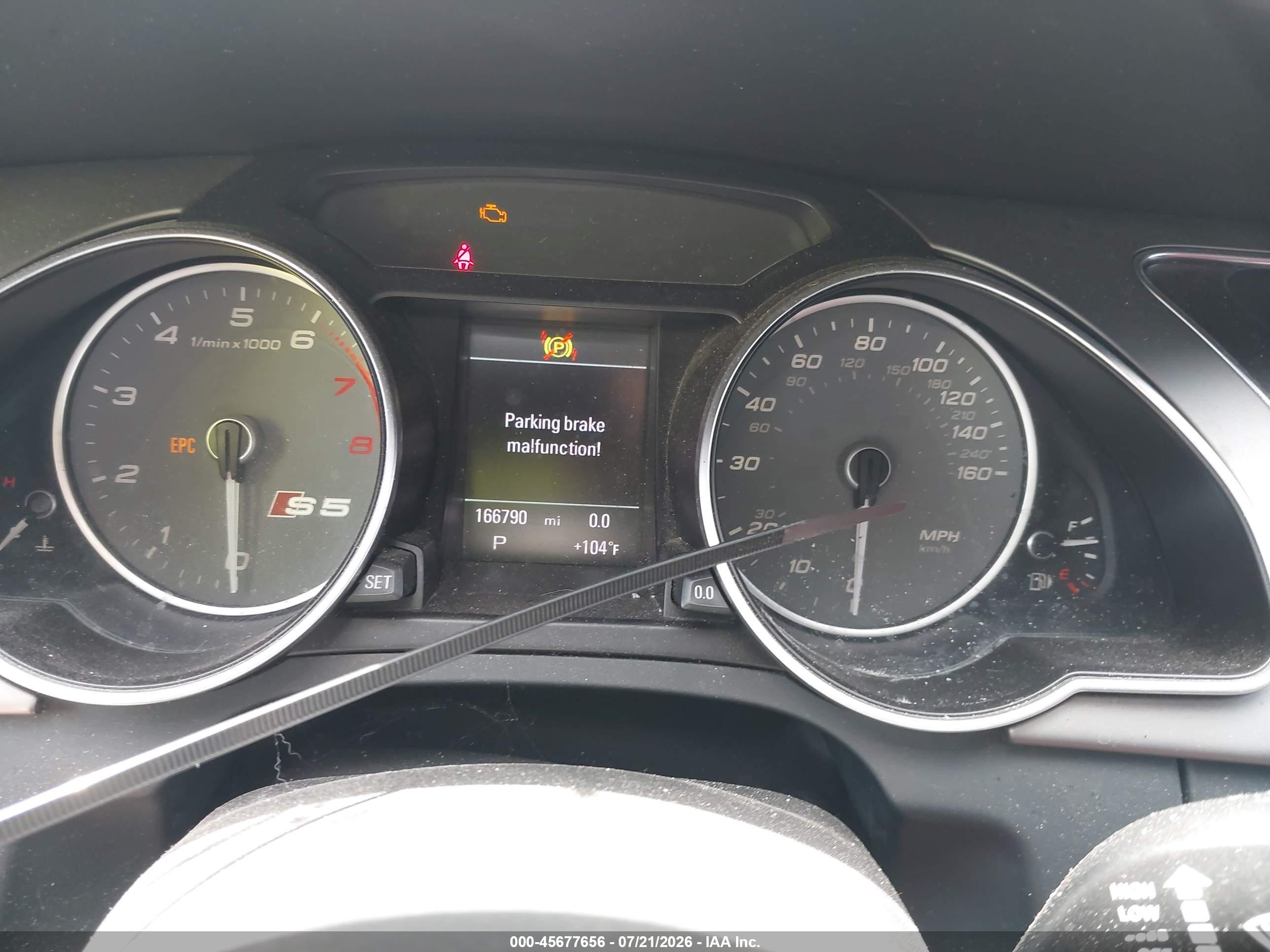 2013 Audi S5 3.0t Premium Plus Gray vin: WAUVGAFR1DA027766