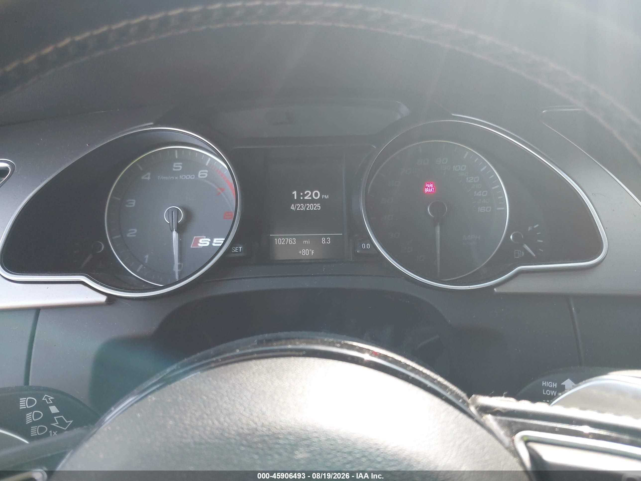 2013 Audi S5 3.0t Premium Plus Серый vin: WAUVGAFR2DA006957