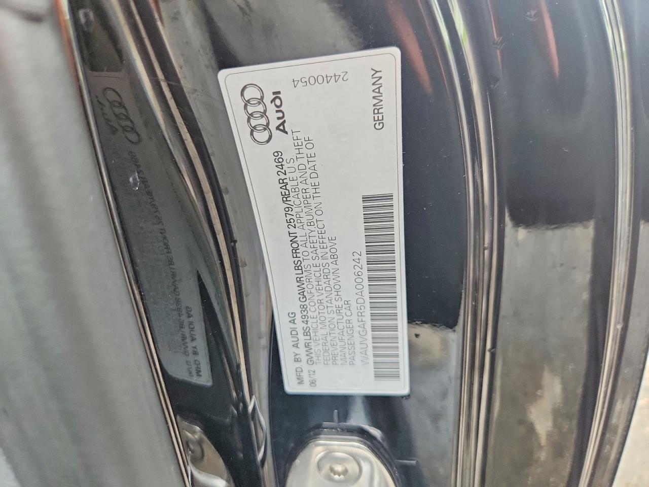 2013 Audi S5 Prestige Черный vin: WAUVGAFR5DA006242