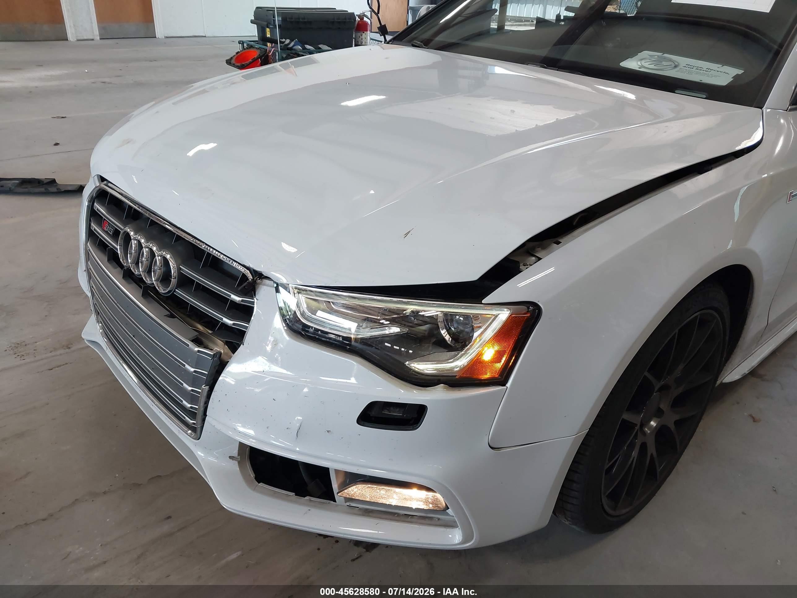 2013 Audi S5 3.0t Premium Plus White vin: WAUVGAFR8DA029255