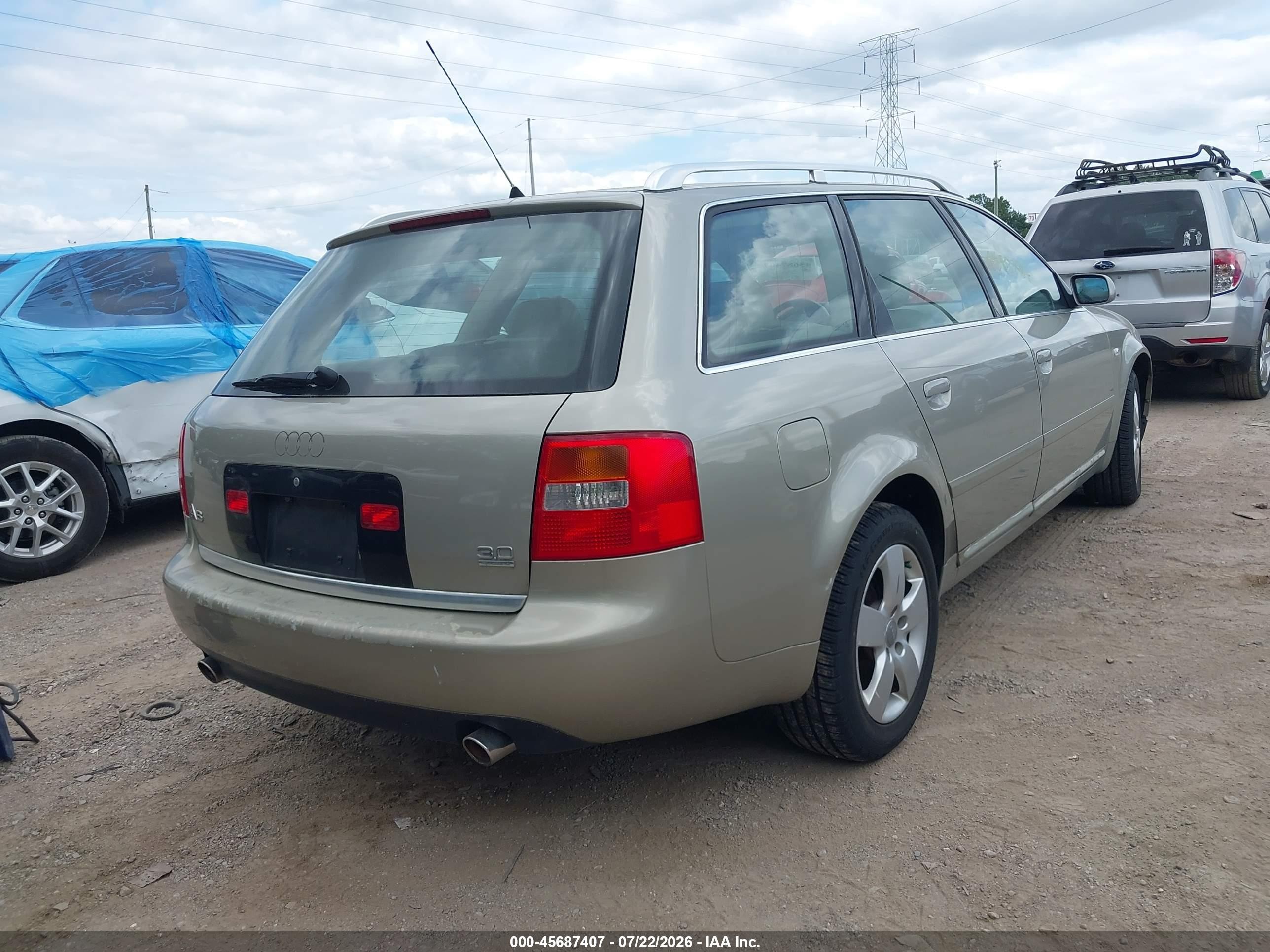 2002 Audi A6 Avant Gold vin: WAUVT64B72N133935