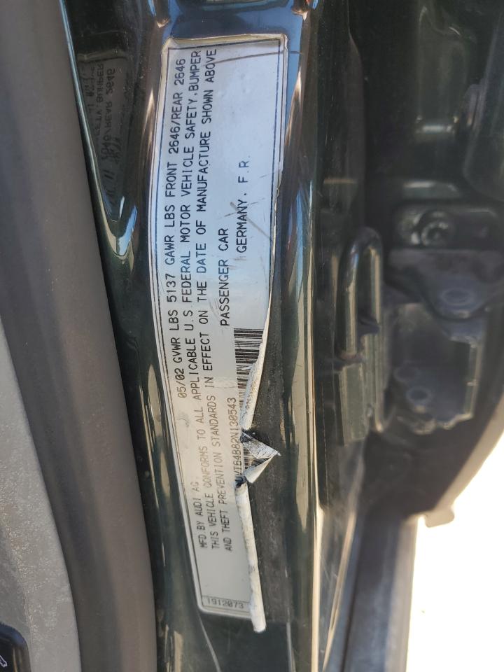 2002 Audi A6 3.0 Avant Quattro Зеленый vin: WAUVT64B82N130543