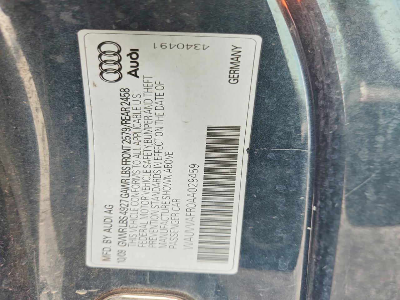 2010 Audi S5 Prestige Gray vin: WAUVVAFR0AA029459