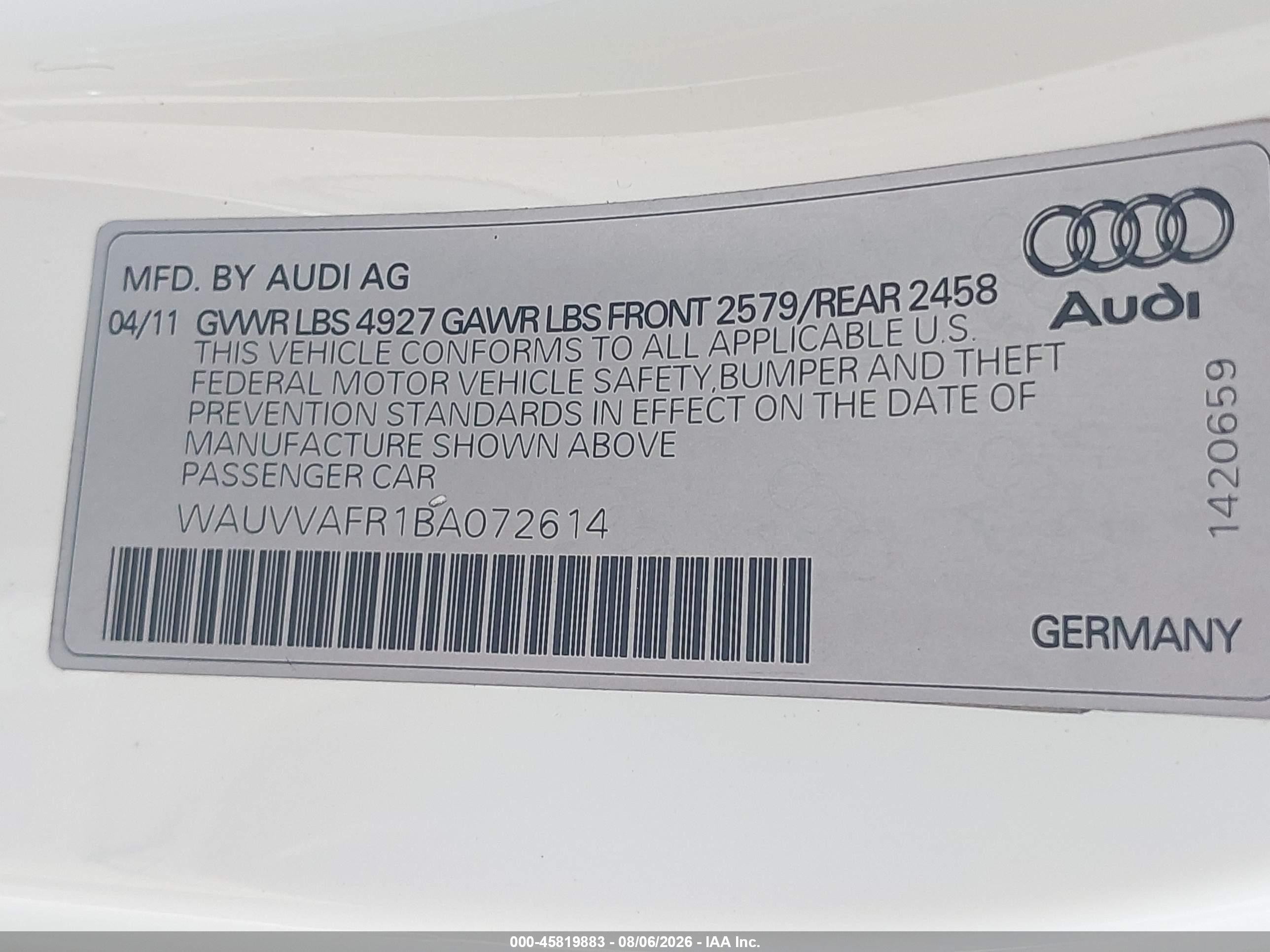 2011 Audi S5 4.2 Premium Plus White vin: WAUVVAFR1BA072614